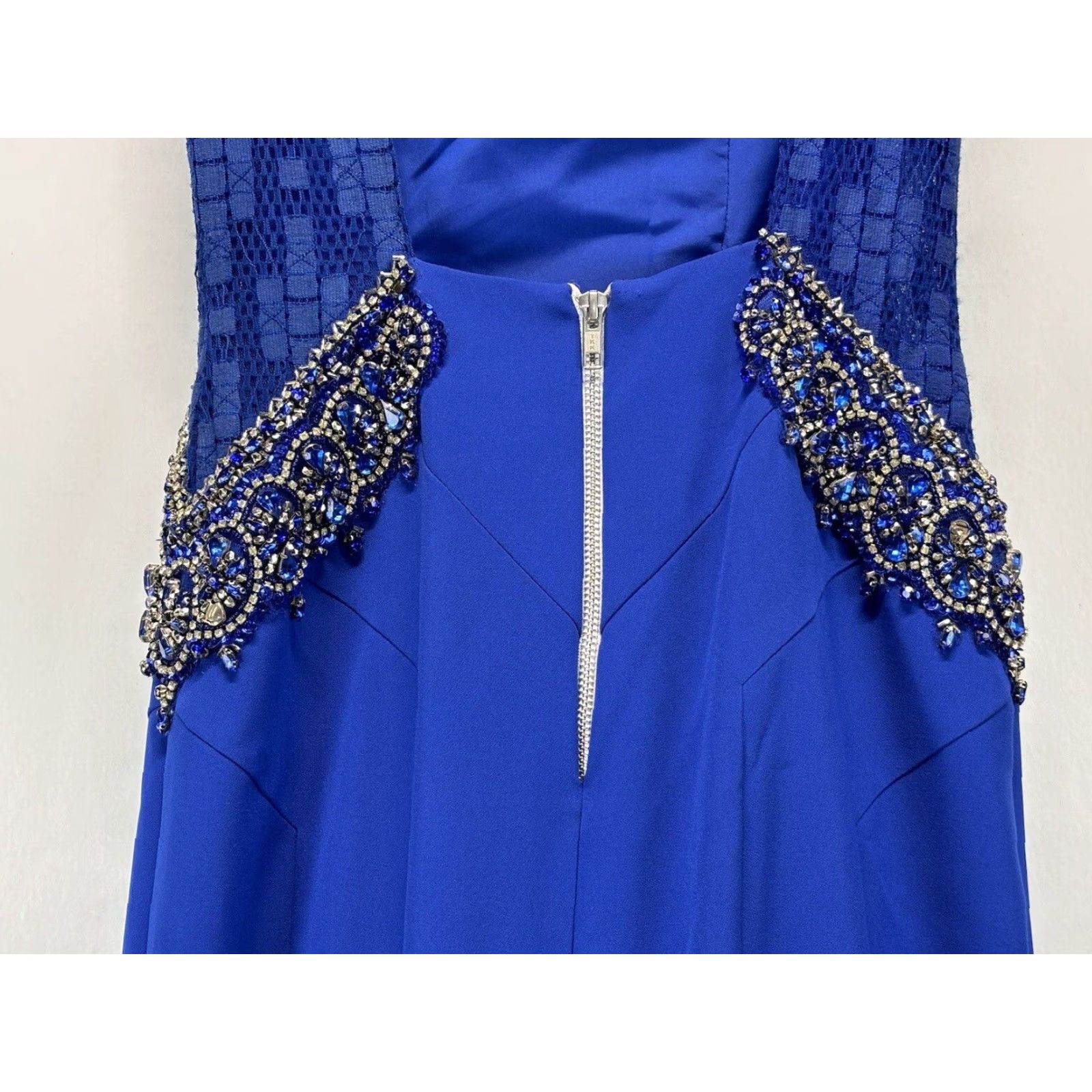 Mac Duggal Mac Duggal Women's Prom Pageant Gown Dress Size 4 Mermaid Blue Sleeveless Open Back Long Skirt Size 27" / US 4 / IT 40 - 6 Thumbnail