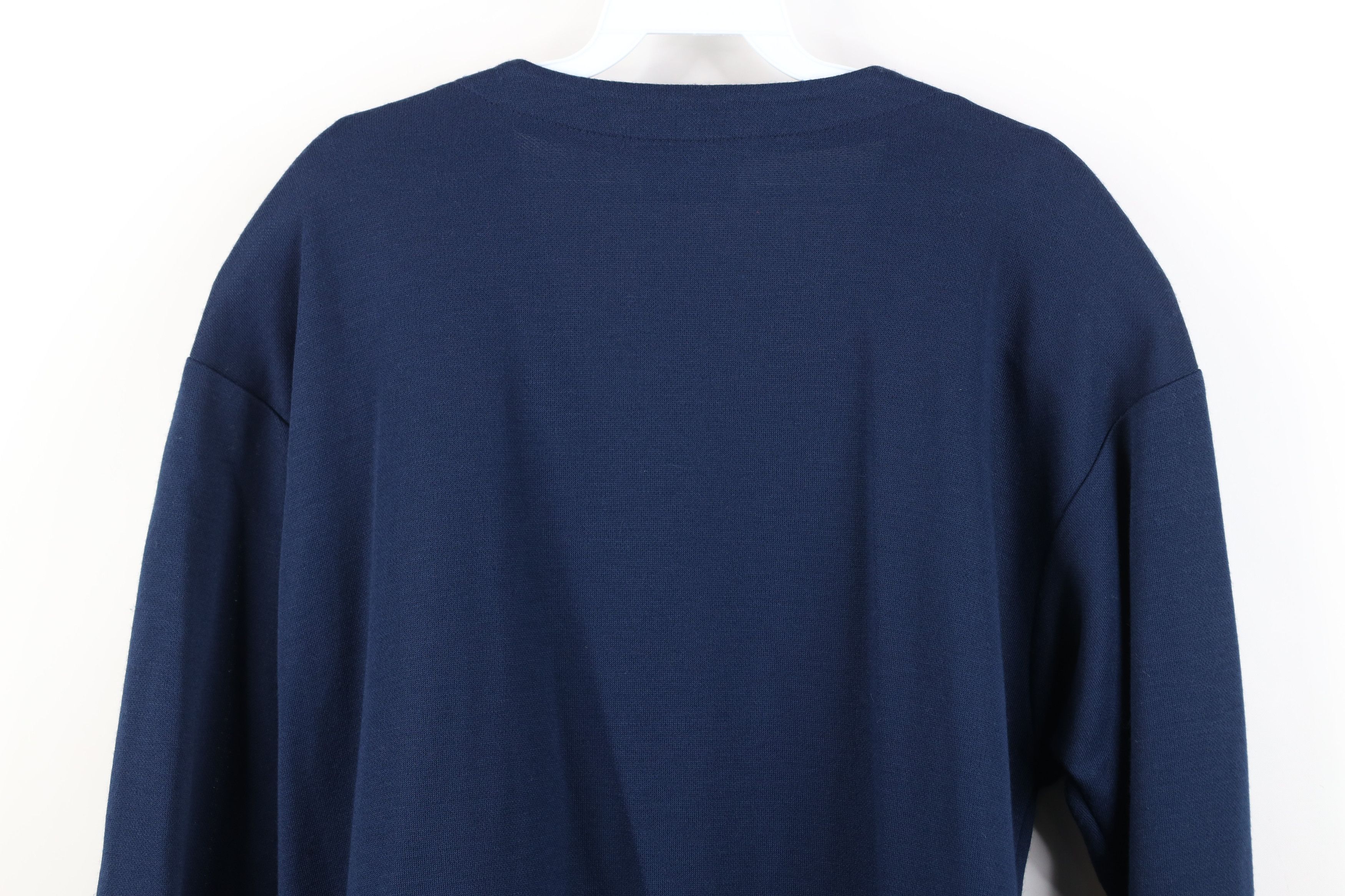 Vintage Vintage 70s Streetwear Pocket Cardigan Sweater Navy Blue USA Size XL / US 12-14 / IT 48-50 - 11 Thumbnail