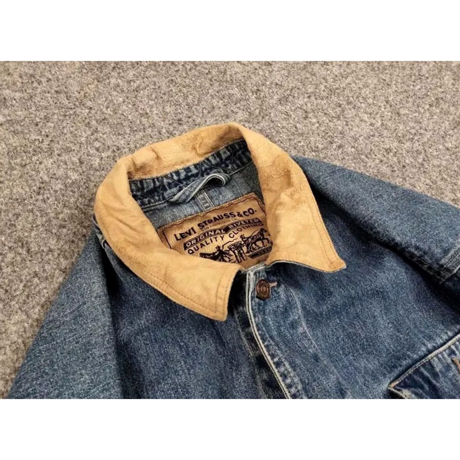 Levi's VINTAGE Levi's Coverall Denim Jacket XL Blue 90s Vintage Style Workwear Mens Jacket Size US 36 / EU 52 - 6 Thumbnail