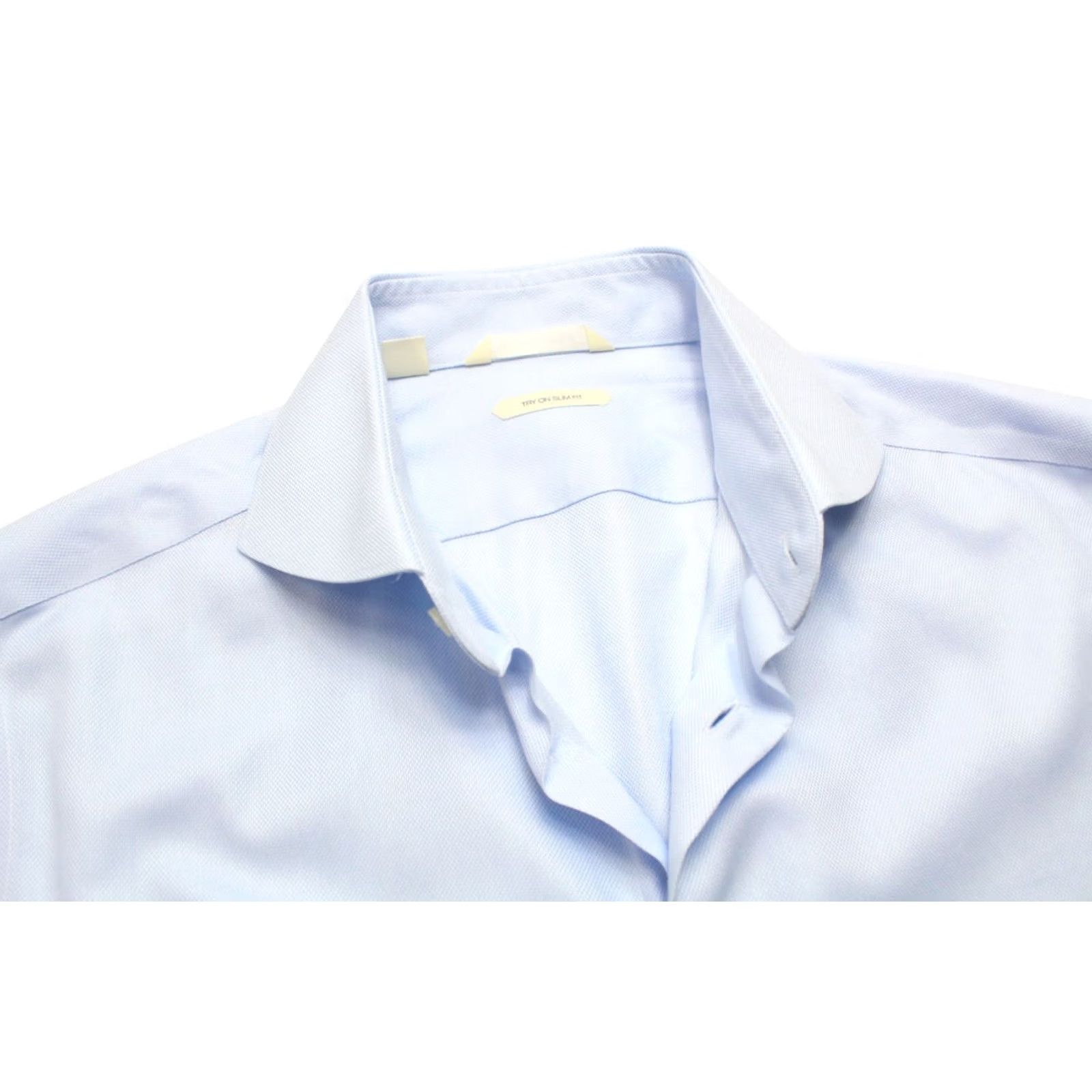 Suitsupply Suitsupply Try On Slim Fit Formal Shirt Blue Oxford Melange 41L/16L Mens Dress Shirt Button-Up Long Sleeve Size 42R - 4 Thumbnail