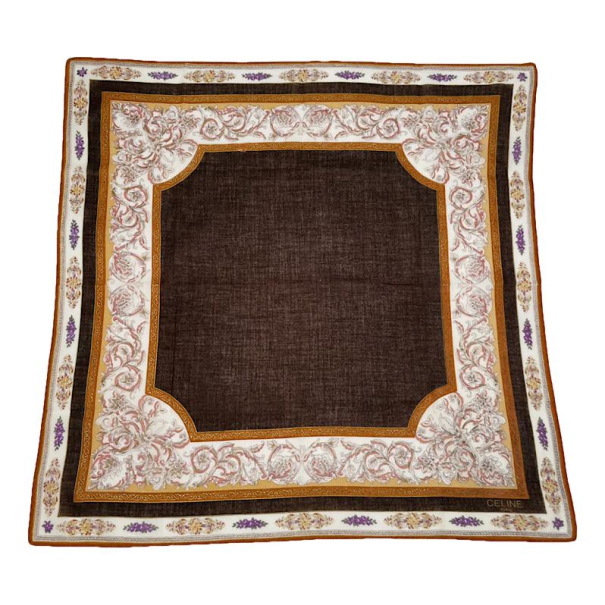 Celine Brown Silk Silk Handkerchief Size ONE SIZE - 1 Thumbnail