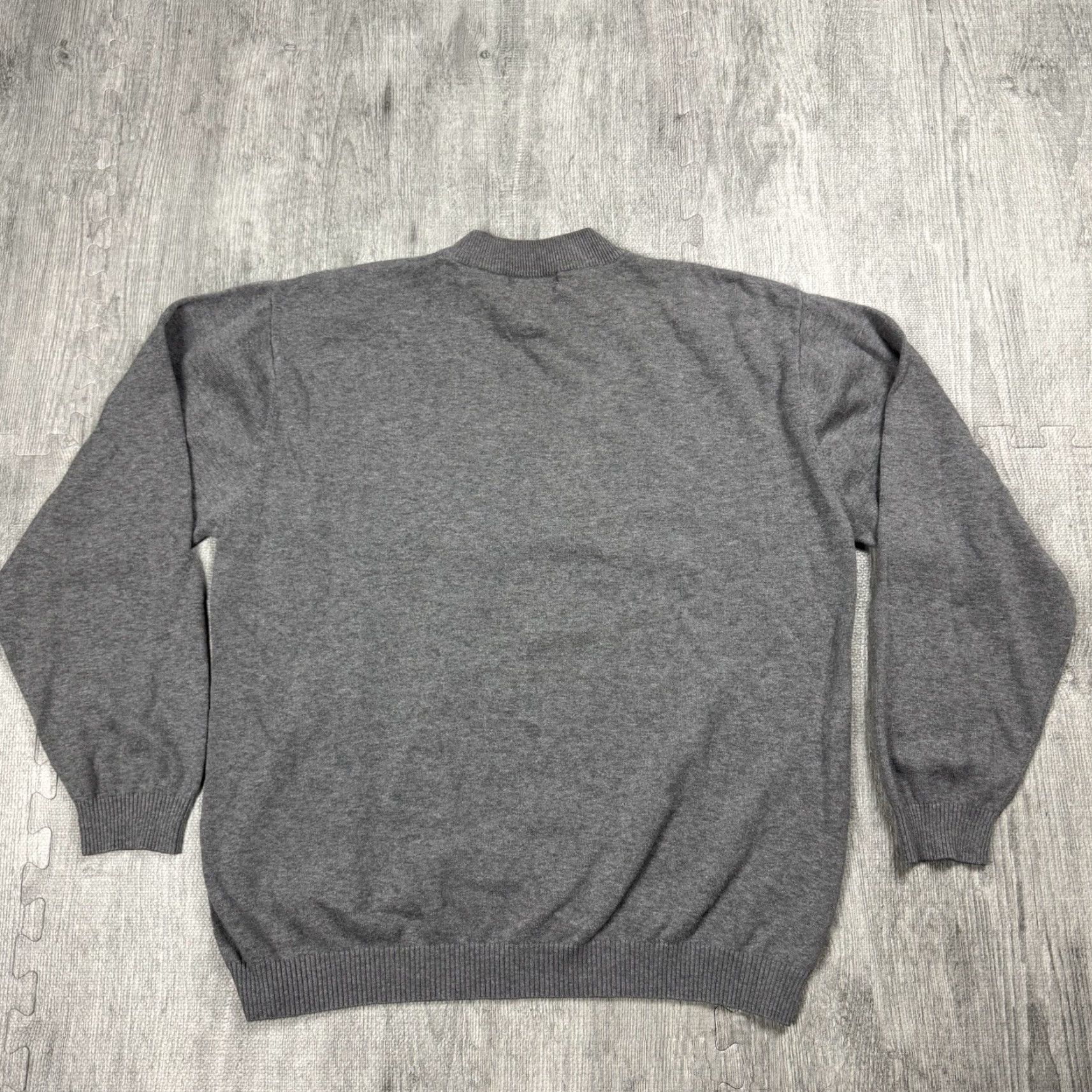 Savane VTG Lavane Mens Cotton Blend Mock Neck Geometric Pullover Sweater XL Gray Knit Geometric 80s 90s USA Mens Size US XL / EU 56 / 4 - 7 Thumbnail