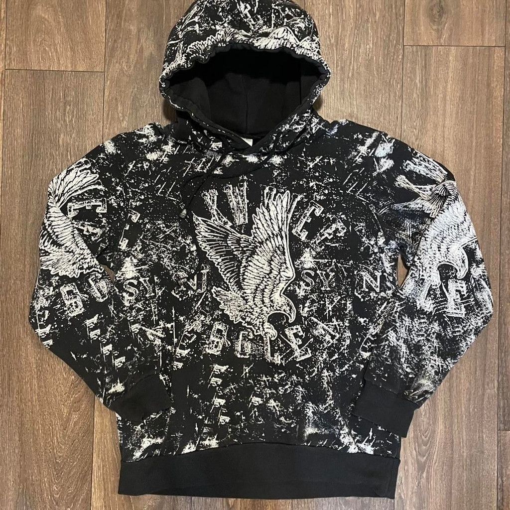 Other Eagle black and white grunge Y2K hoodie size L Size US L / EU 52-54 / 3 - 1 Thumbnail