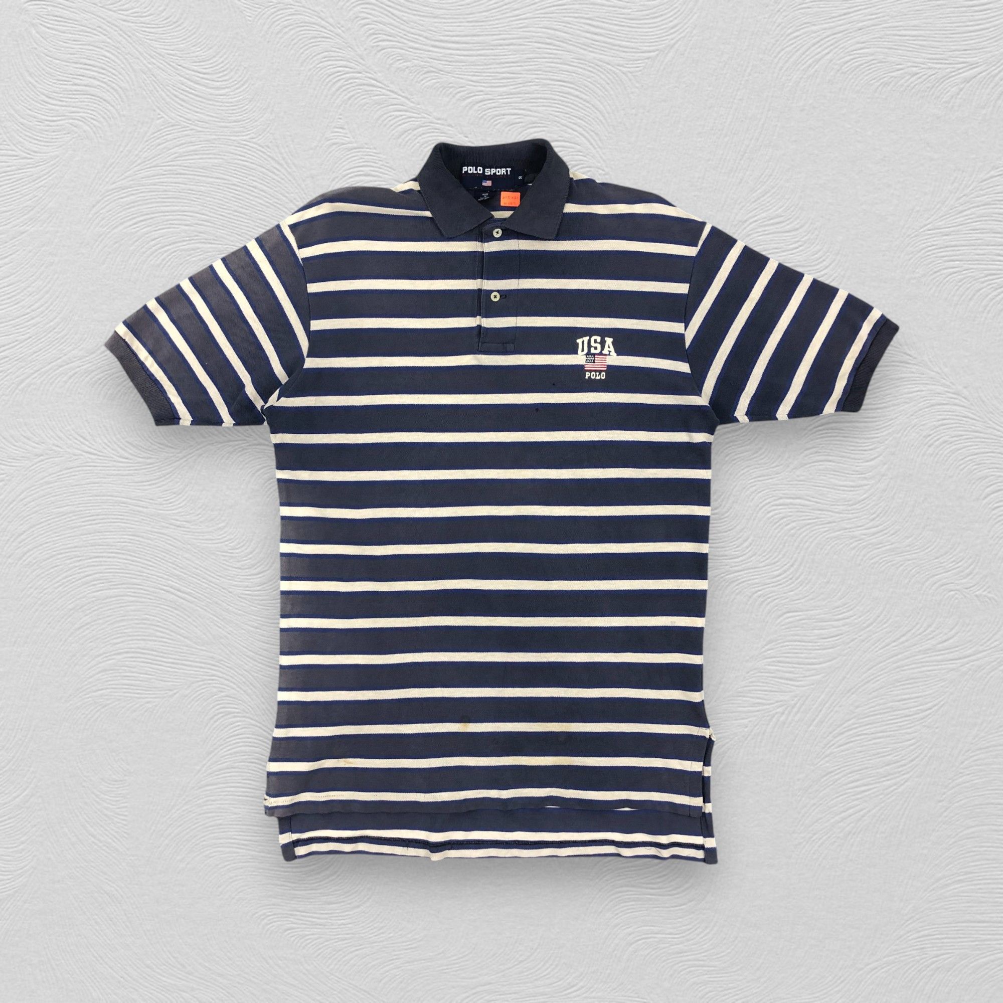 Polo Ralph Lauren Vintage Polo Sport Stripe Button Tshirt - H057 Size US L / EU 52-54 / 3 - 1 Thumbnail