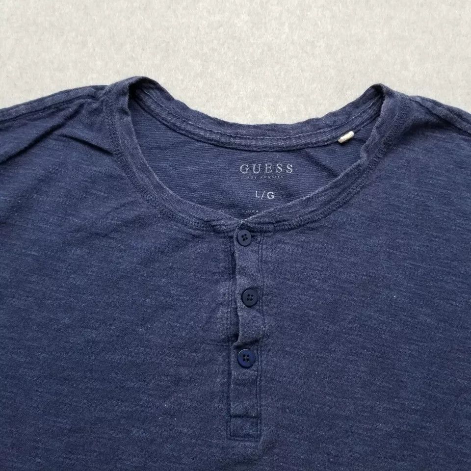 Guess Guess Shirt Mens Large Blue Short Sleeve Casual Button Up Size US L / EU 52-54 / 3 - 5 Thumbnail