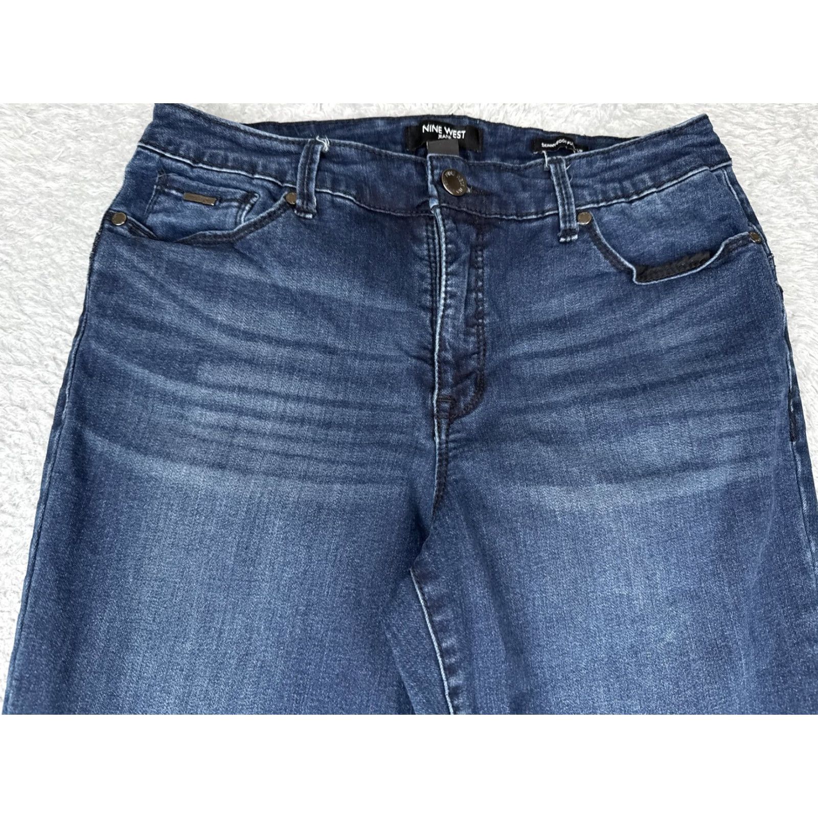 Nine West Nine West Jeans Womens 10 Blue Skinny Bootcut Denim Stretch Mid Rise Pants 28x32 Size 32" / US 10 / IT 46 - 4 Thumbnail