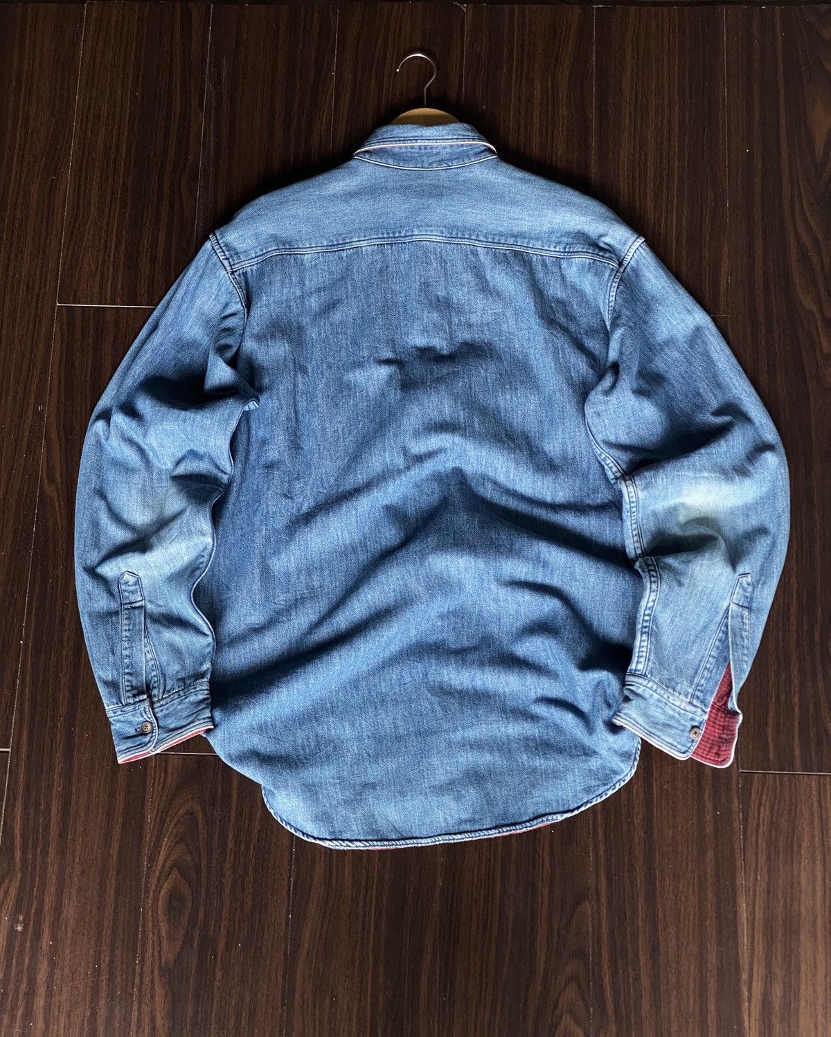 L.L. Bean 80s USA L.L BEAN FLANNEL LINED DENIM SHIRT Size US XL / EU 56 / 4 - 3 Thumbnail