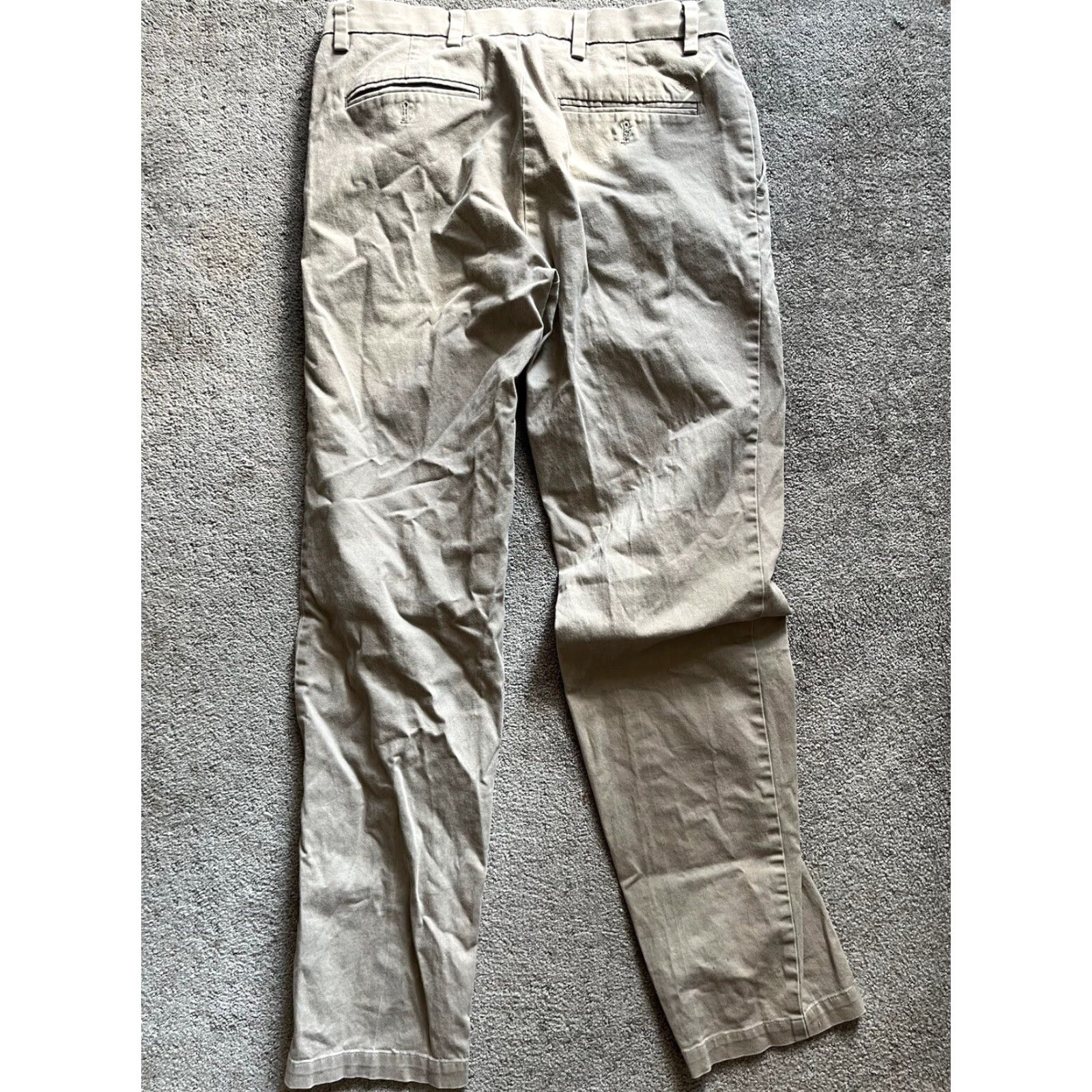 Dockers DOCKERS Dress Pants Flat Front 32x34 Beige Solid Size US 32 / EU 48 - 3 Thumbnail