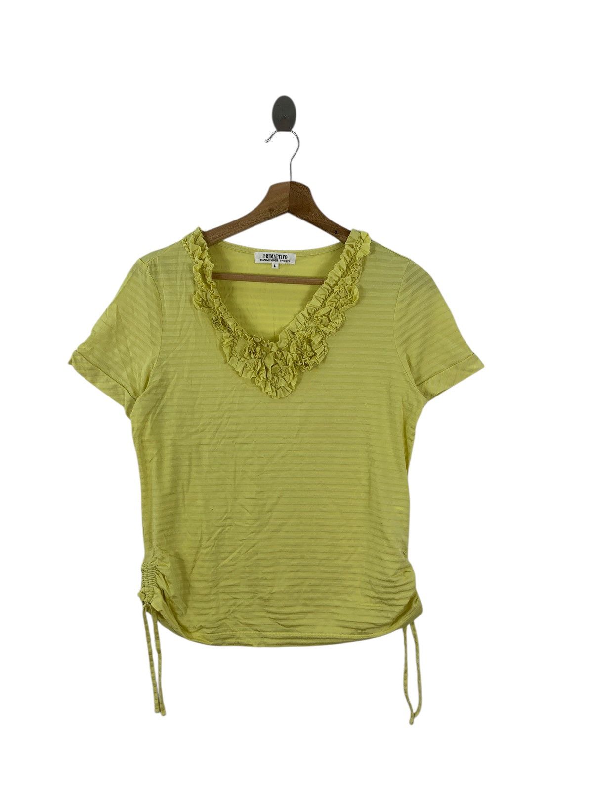 Hanae Mori Vintage HANAE MORI PRIMATTIVO Ruffle Tee Shirt Top Collectio Size L / US 10 / IT 46 - 3 Thumbnail