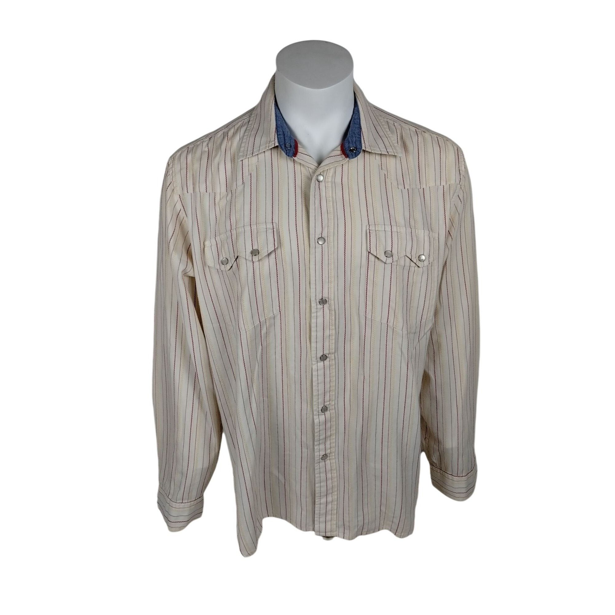 Tommy Jeans Tommy Jeans Mens XL Off White Beige Long Sleeve Button Down Size US XL / EU 56 / 4 - 1 Thumbnail