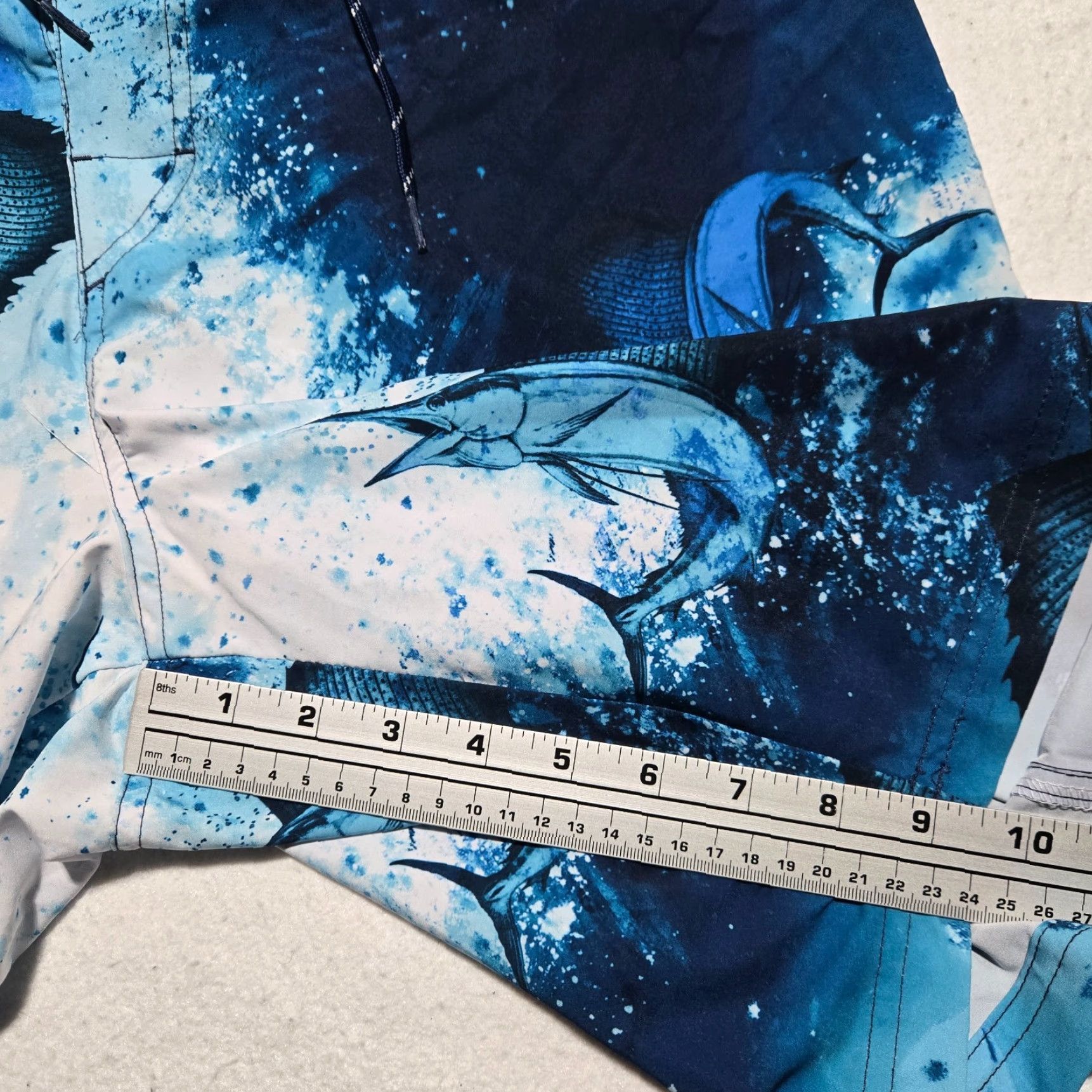 Vintage Ocean & Coast Swim Trunks Men Ocean & Coast Trunks XL Blue Fish Back Pocket Drawstring Elastic Adult Men Size ONE SIZE - 5 Thumbnail