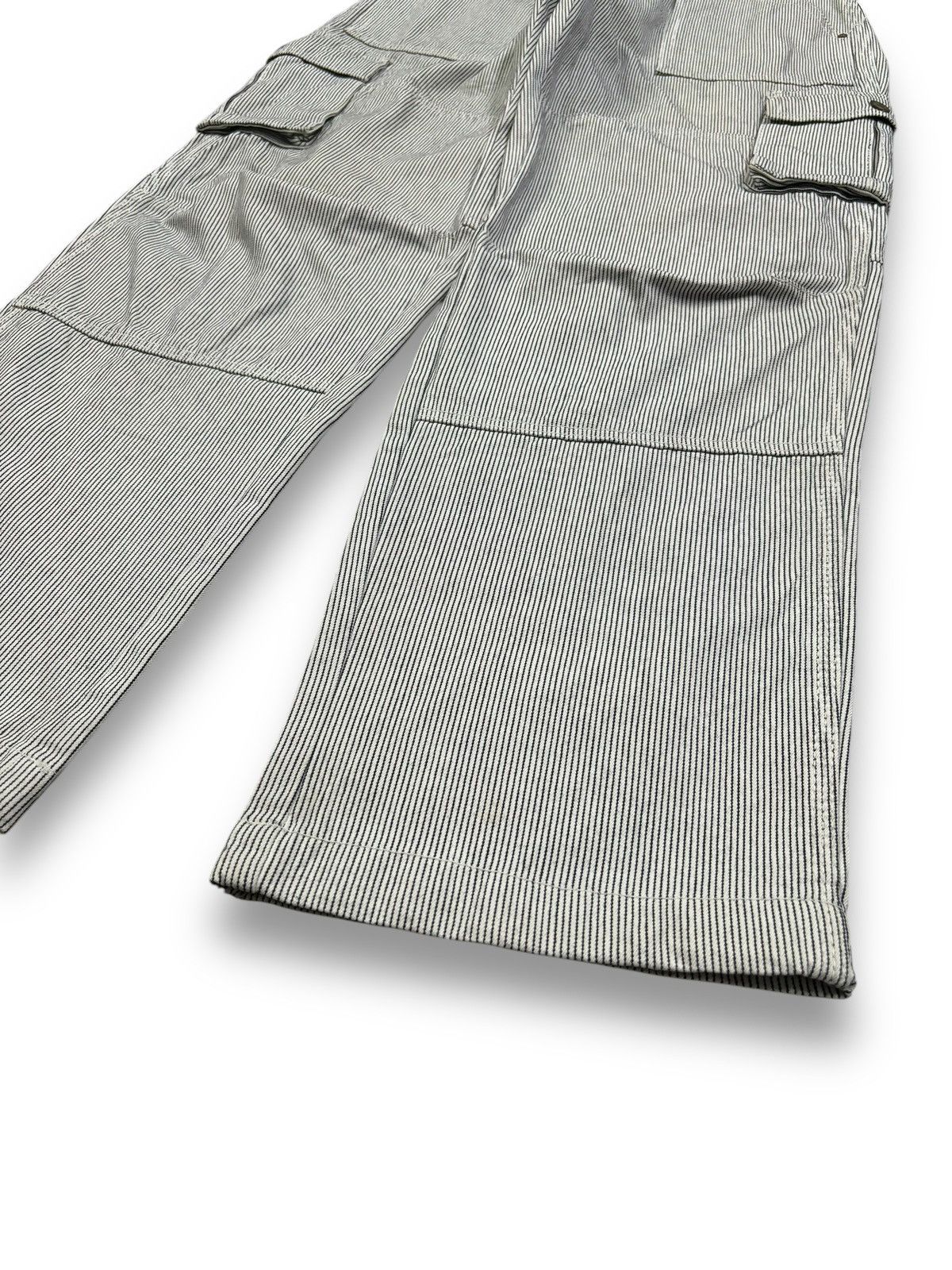 JNCO Vintage Japanese Brand Hickory Striped Baggy Cargo Jeans Size US 31 - 12 Thumbnail
