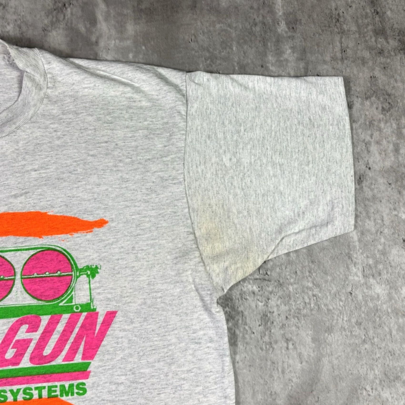 Fruit Of The Loom VINTAGE Top Gun Engine Motor Promo T Shirt 90s Fruit of the Loom Men XL Gray Cotton Short Sleeve Crew Neck Graphic Print Vintage 90s Mens XS? Size US XL / EU 56 / 4 - 7 Thumbnail