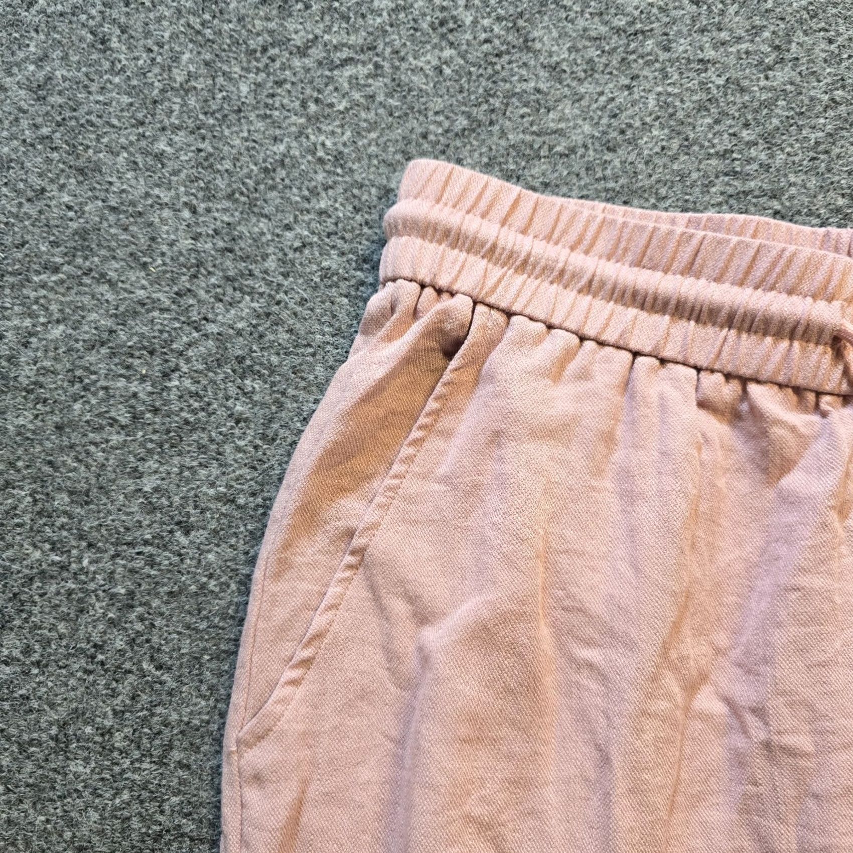 Vintage Halara Pants Womens Large Pink Pleated Textured Wide-Leg Stretch Casual Dress Pants Regular Fit Womens Size 36" / US 14 / IT 50 - 3 Thumbnail