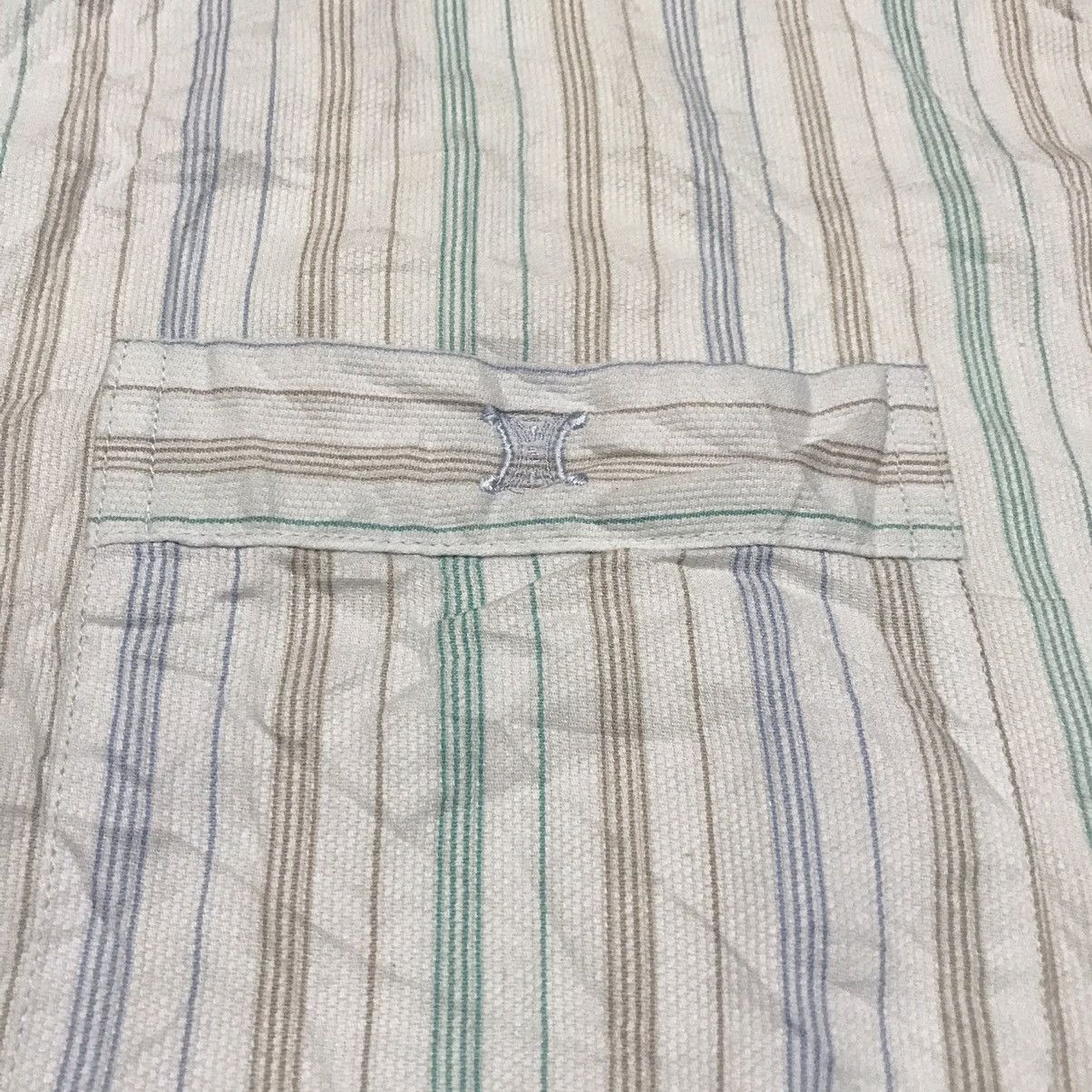 Celine CELINE Mandarin Collar Stripped Shirt Size US L / EU 52-54 / 3 - 6 Thumbnail