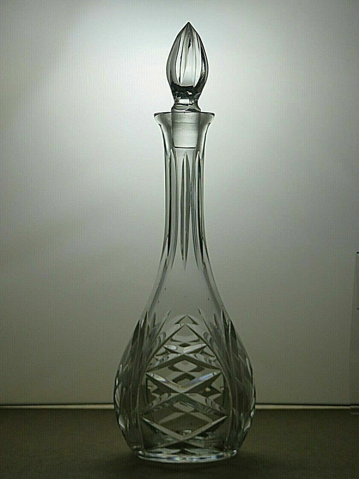 The Unbranded Brand Vintage Lead Crystal Cut Glass Round Decanter 15 1/3" Size ONE SIZE - 2 Thumbnail