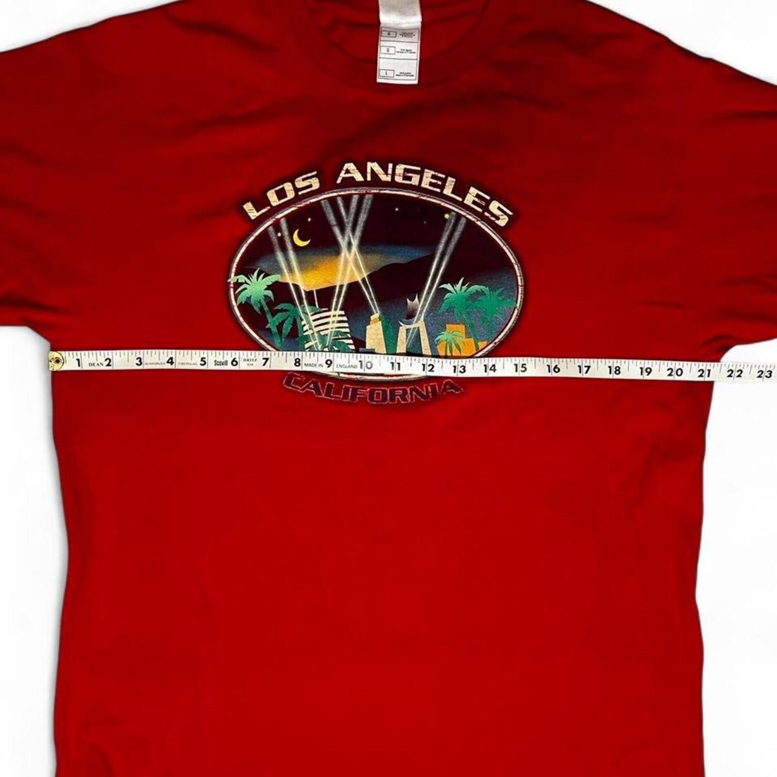 Fruit Of The Loom Vintage Los Angeles California City Lights Graphic T-Shirt Size US L / EU 52-54 / 3 - 4 Thumbnail