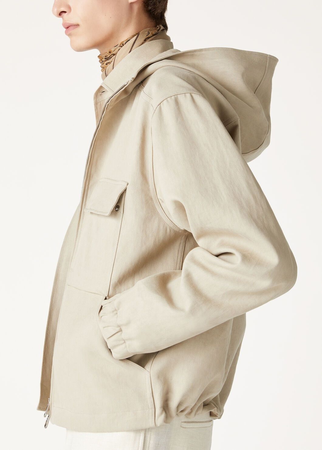 Loro Piana o1w1db10725 FAO4793 Athon Bomber Jacket in Beige Size US XL / EU 56 / 4 - 3 Thumbnail