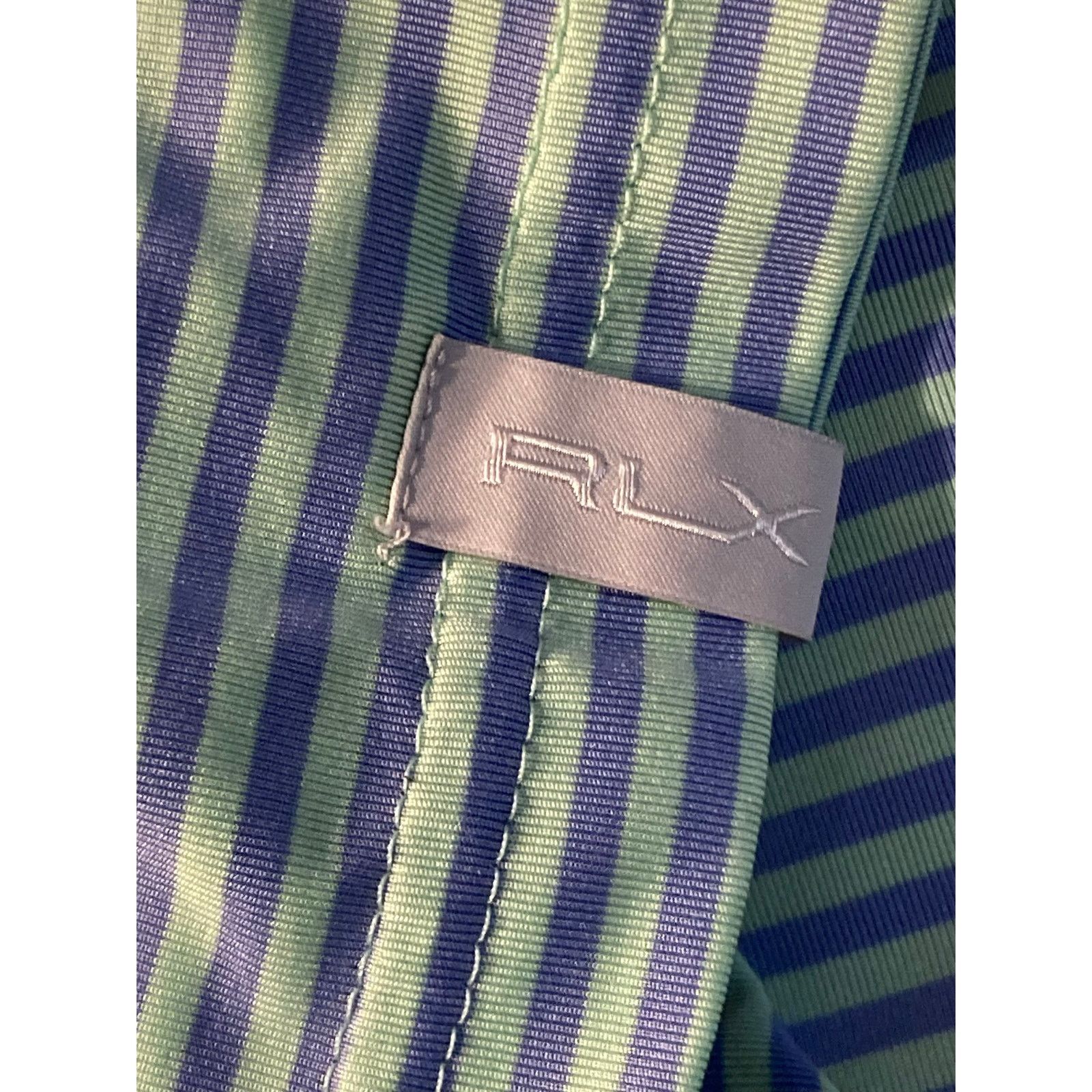 RLX Ralph Lauren RLX Ralph Lauren Men's L Striped Golf Polo Shirt Blue Green Size US L / EU 52-54 / 3 - 8 Thumbnail