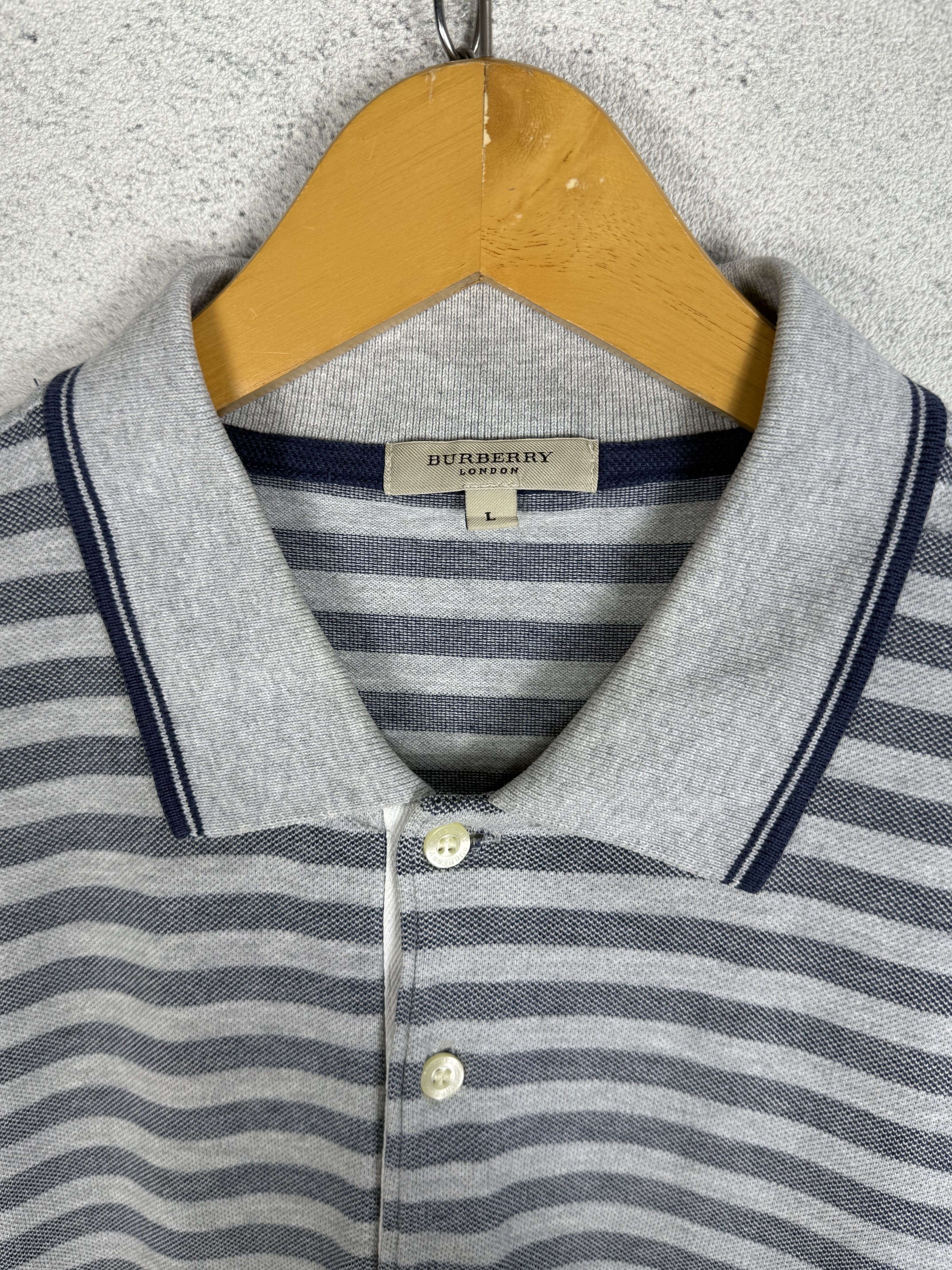 Burberry Burberry Stripe Polo Shirt Size US L / EU 52-54 / 3 - 5 Thumbnail