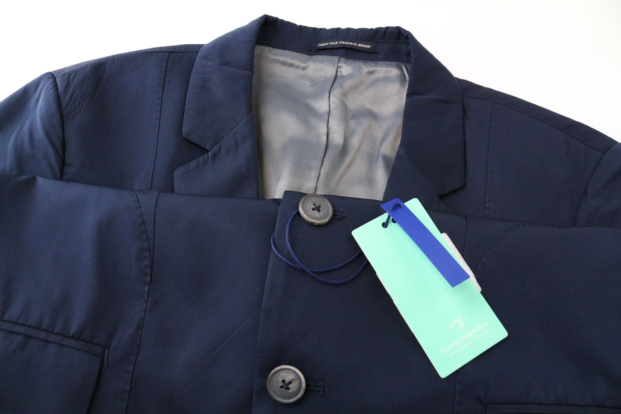 Scotch & Soda AMS COUTURE S Blue Single-Breasted Lined Blazer 74036 Size 36R - 3 Thumbnail