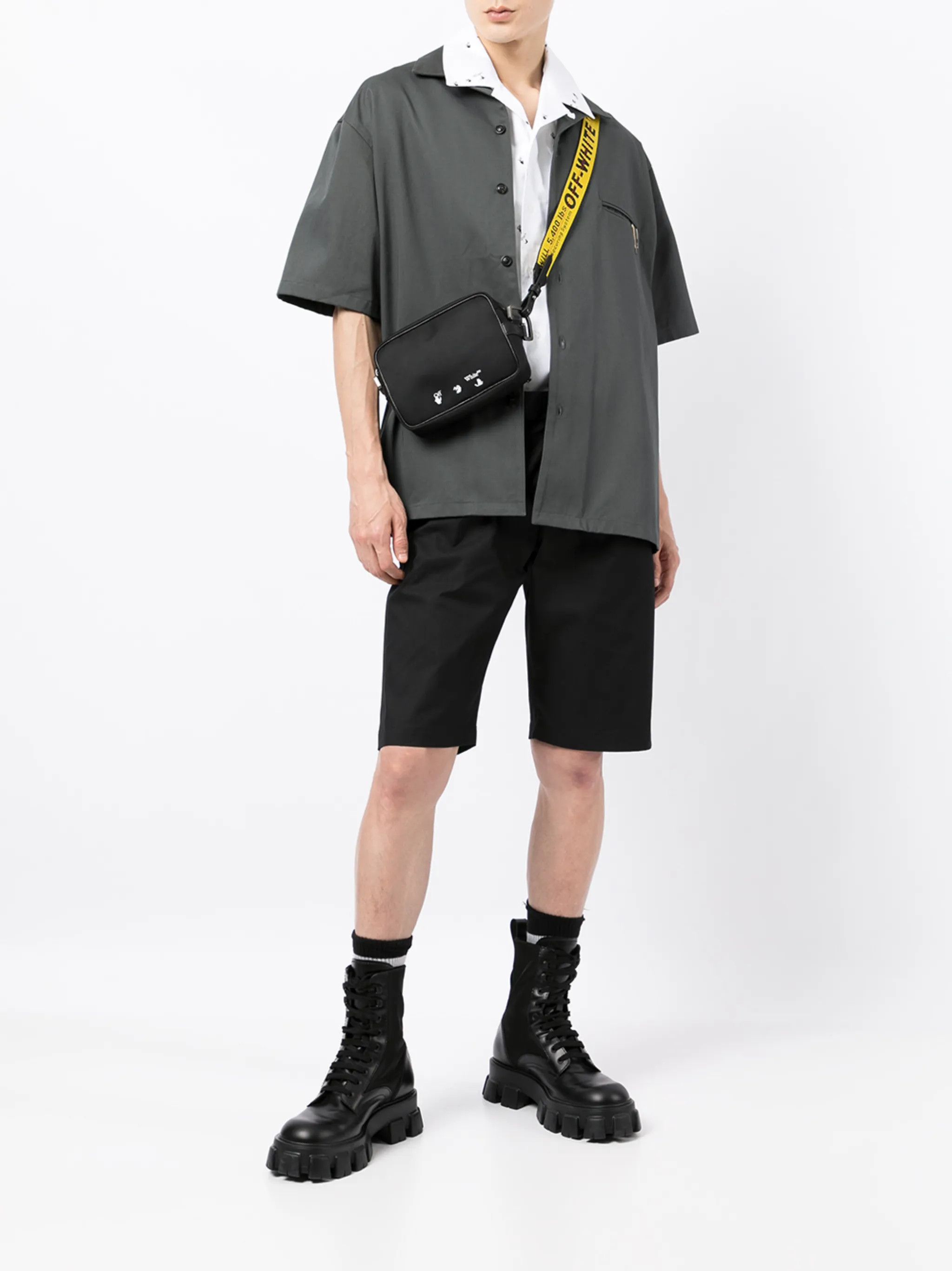 Off-White o1gr1nt0125 Industrial Belt Chino Short in Black Size US 38 / EU 54 - 2 Thumbnail