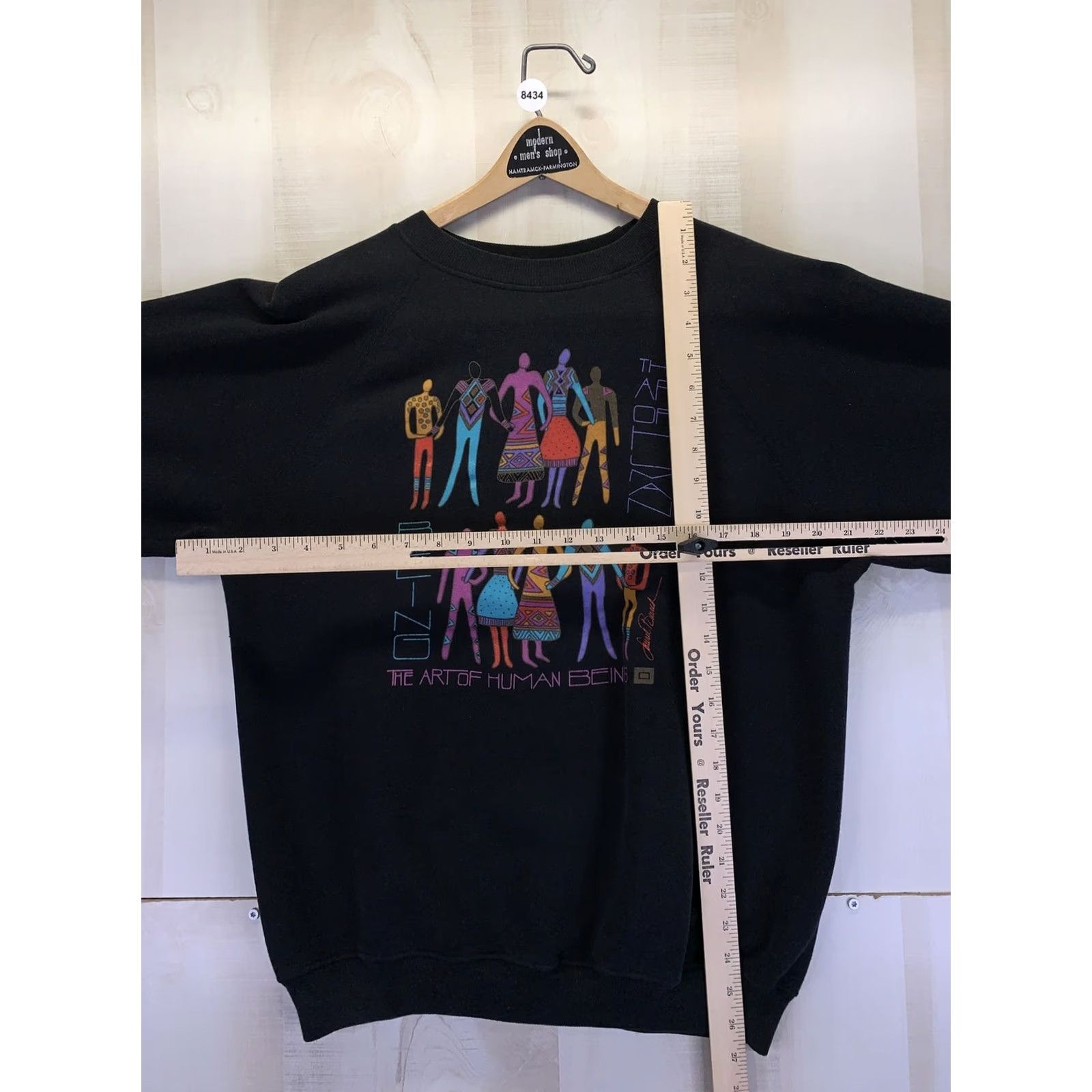 Hanes VINTAGE The Art of Being Human Womens Sweatshirt XL Black 90s Hanes Size XL / US 12-14 / IT 48-50 - 2 Thumbnail