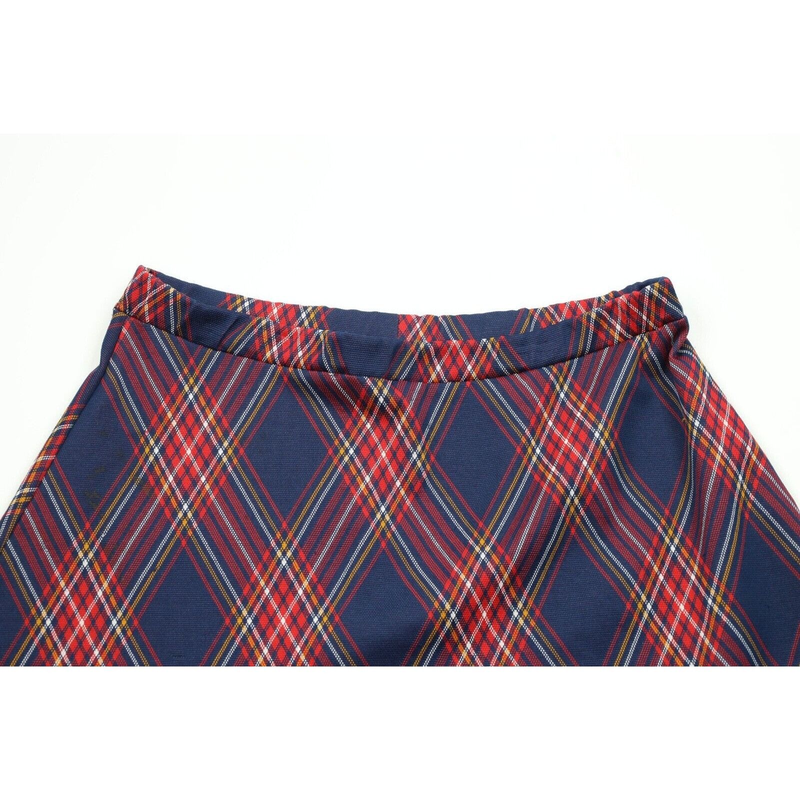 Vintage Vintage 70s Streetwear Distressed Knit Plaid Skirt Size 34" / US 12 / IT 48 - 2 Thumbnail