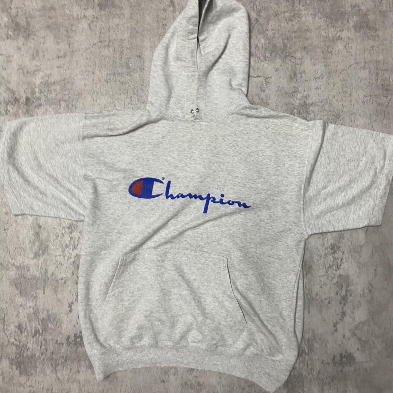 Champion Grey Champion cotton hoodie with blue logo hoodie Size US M / EU 48-50 / 2 - 1 Thumbnail