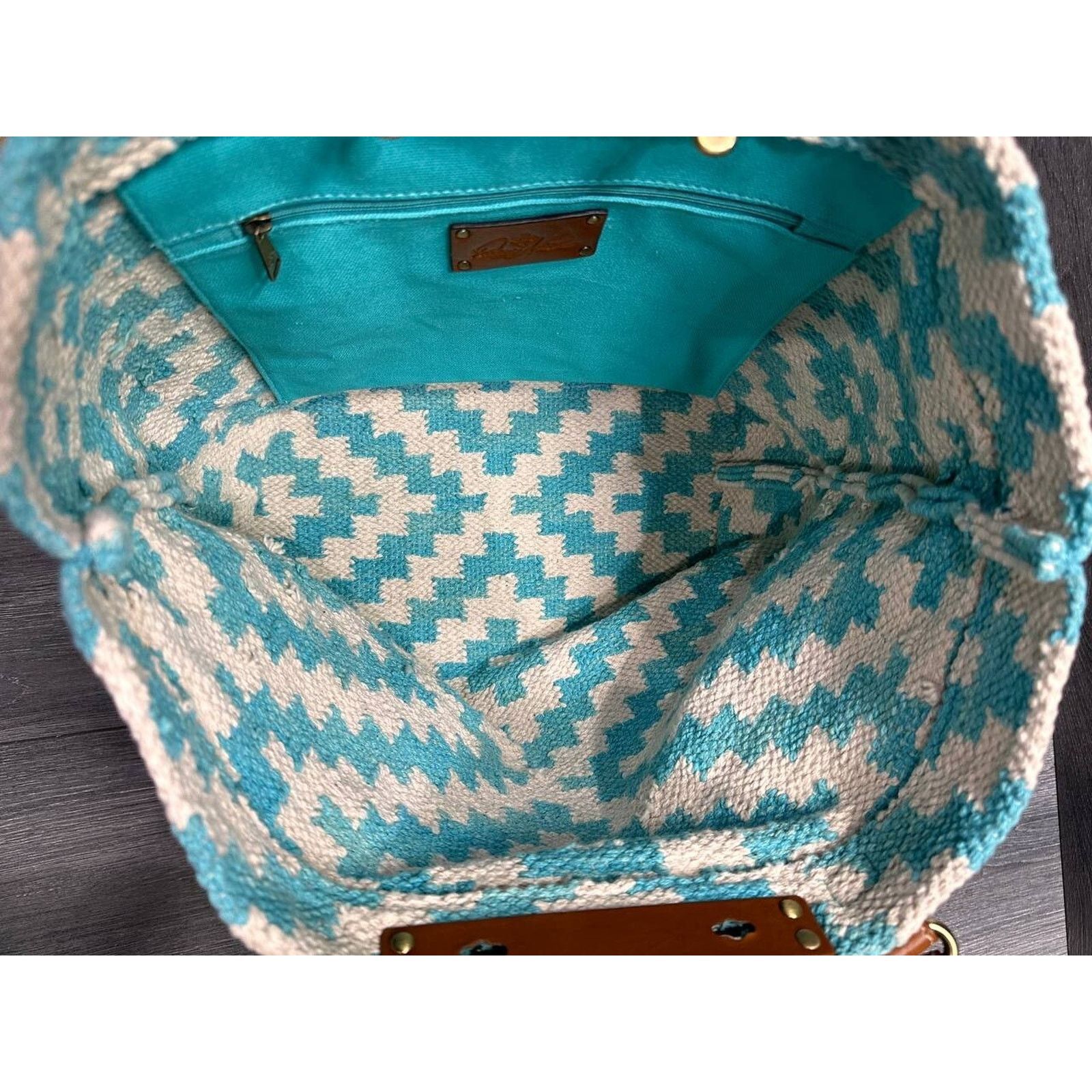 Patricia Nash Patricia Nash Woven Chennai Tote Blue White Bag B000583 Size ONE SIZE - 10 Thumbnail