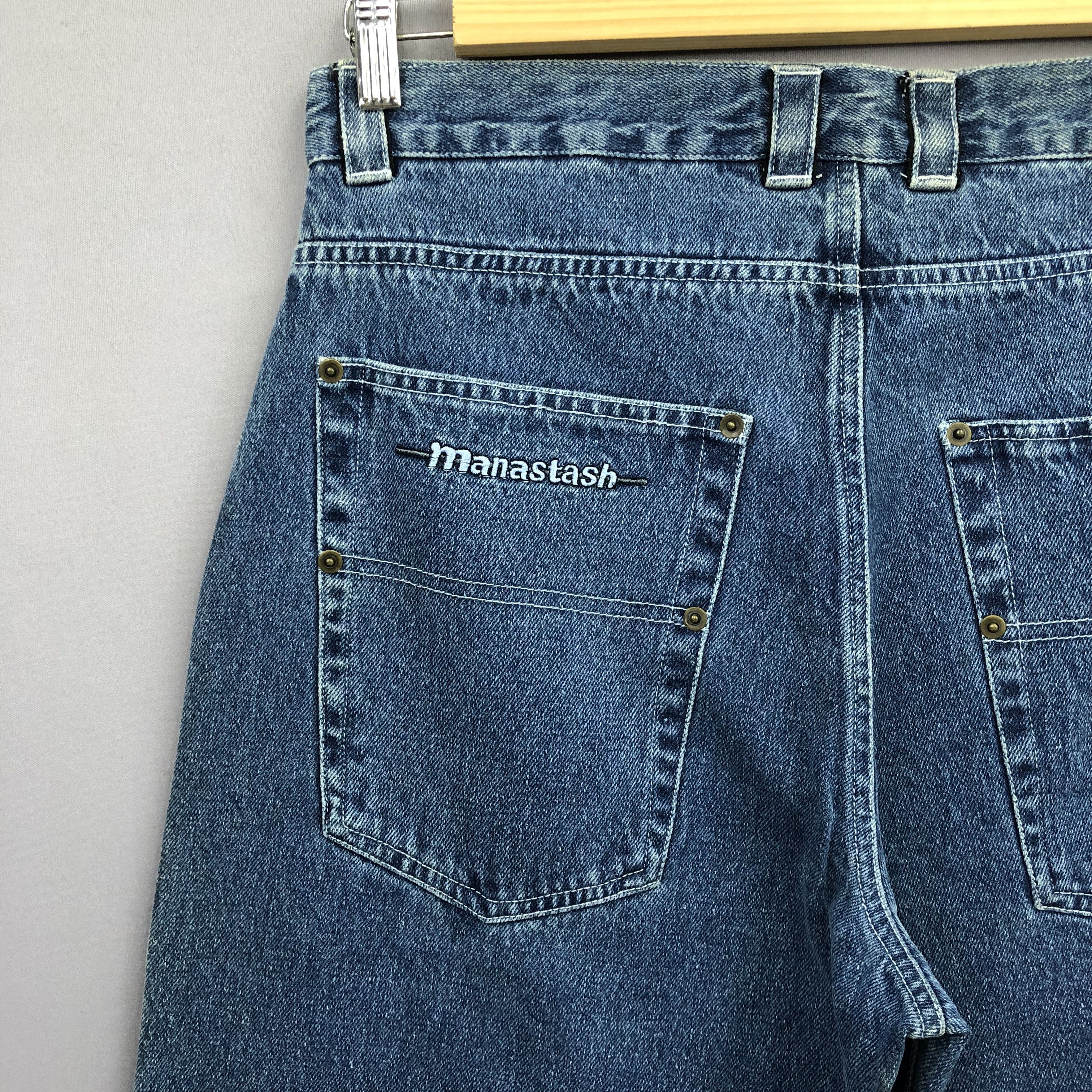 Jean Crazy Vintage Y2K Manastash Baggy Jeans Skater Faded Denim. Size US 32 / EU 48 - 5 Thumbnail