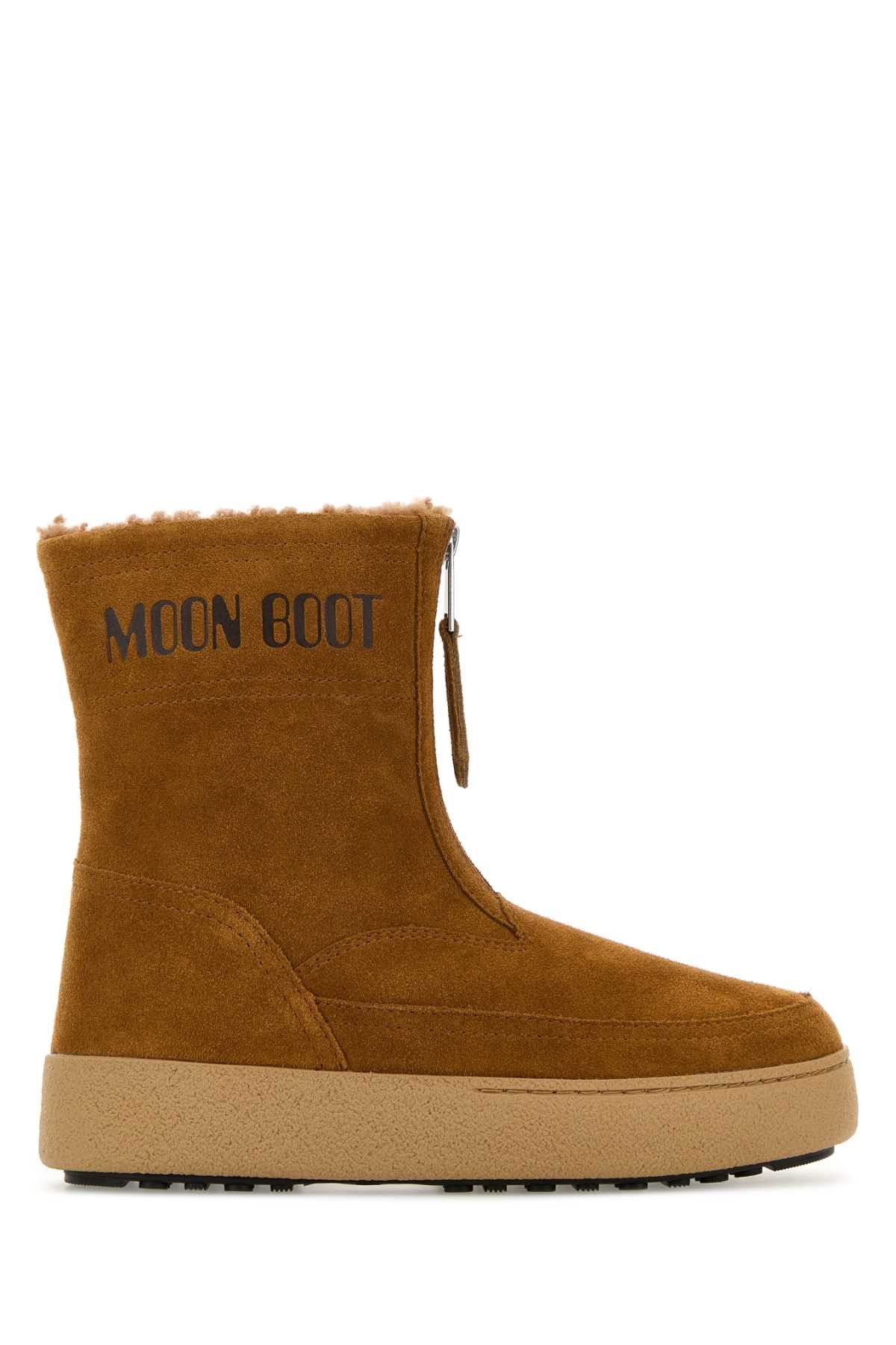 Moon Boot Caramel Suede Ltrack Lara Ankle Boots Size US 5 / IT 35 - 1 Thumbnail