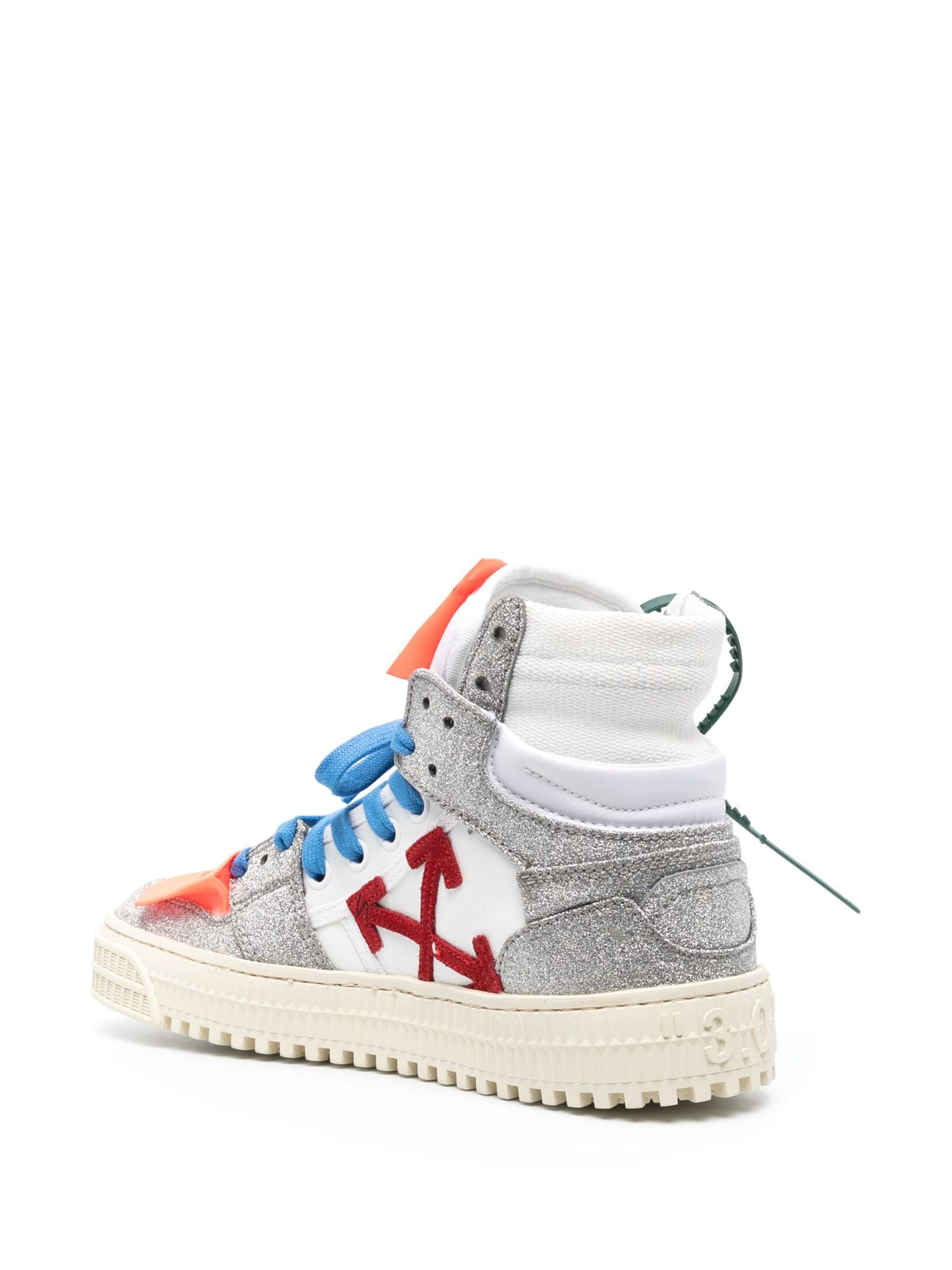 Off-White o1in1s1024 Q:1 / Court Special Glitter High-Top Sneakers Size US 5.5 / EU 38 - 3 Thumbnail