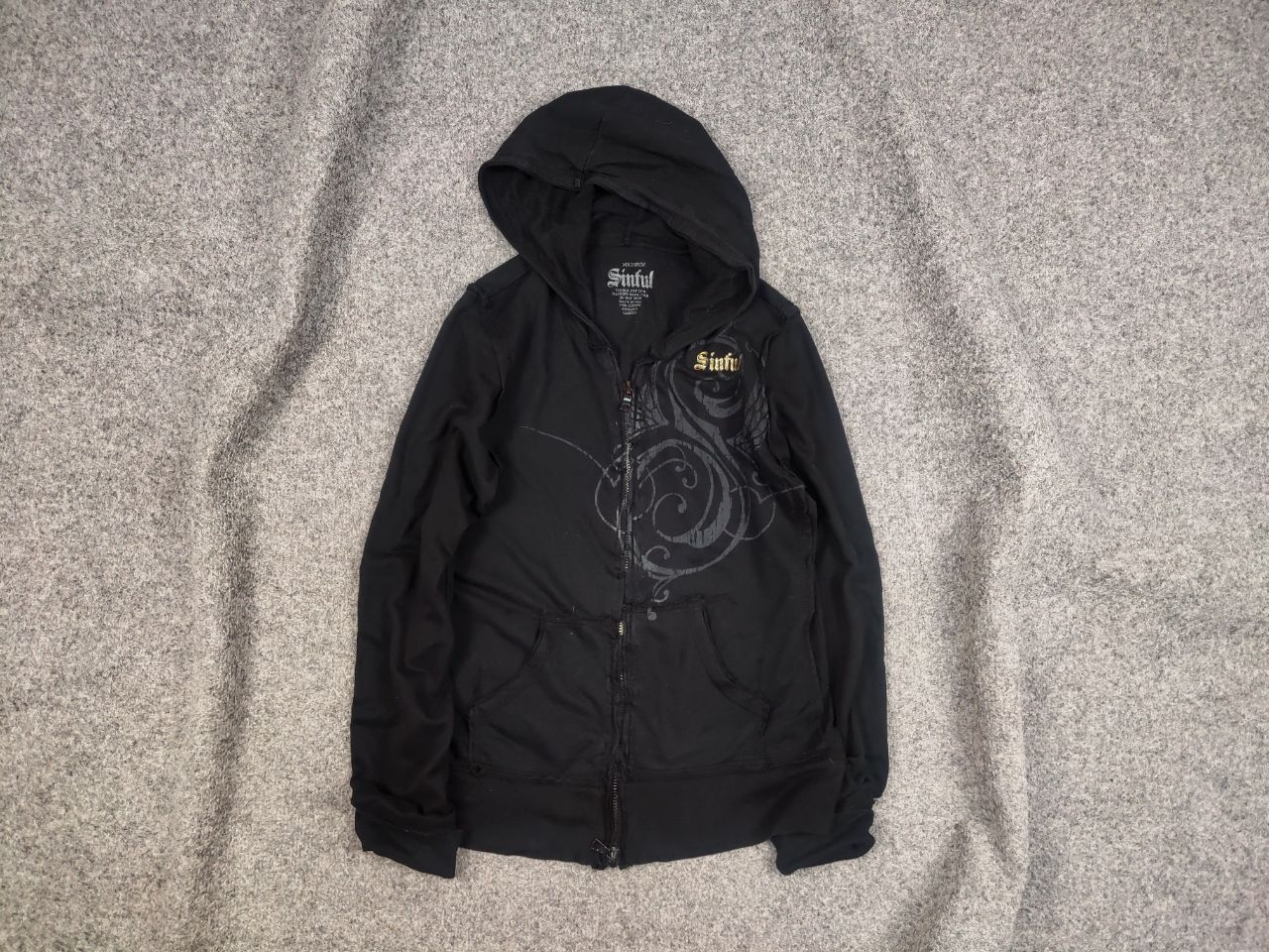 Affliction Sinful Japan Affliction Design Tattoo Zip Hoodie Y2K Style Size M / US 6-8 / IT 42-44 - 1 Thumbnail