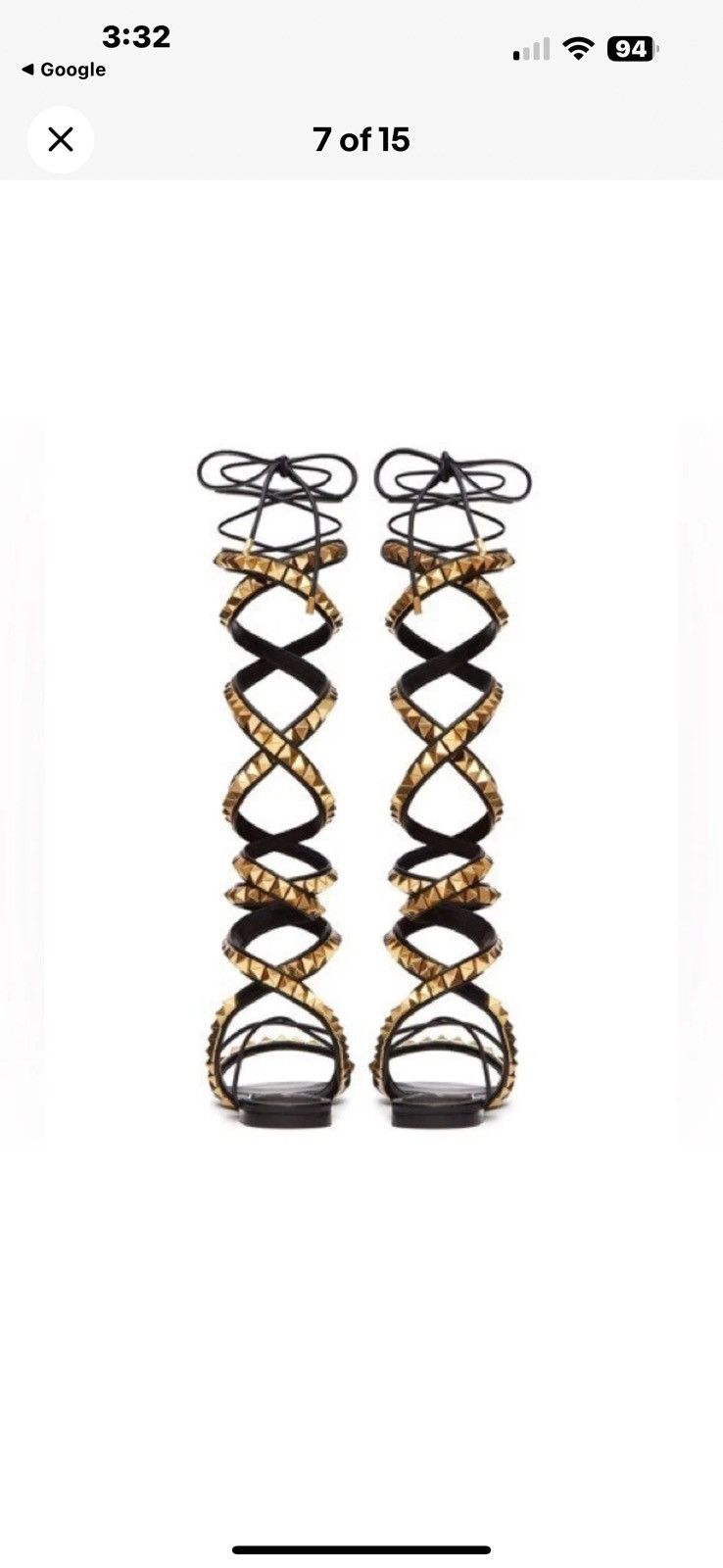 Valentino Valentino Garavani Black and Gold Sandals Size US 7 / IT 37 - 3 Thumbnail