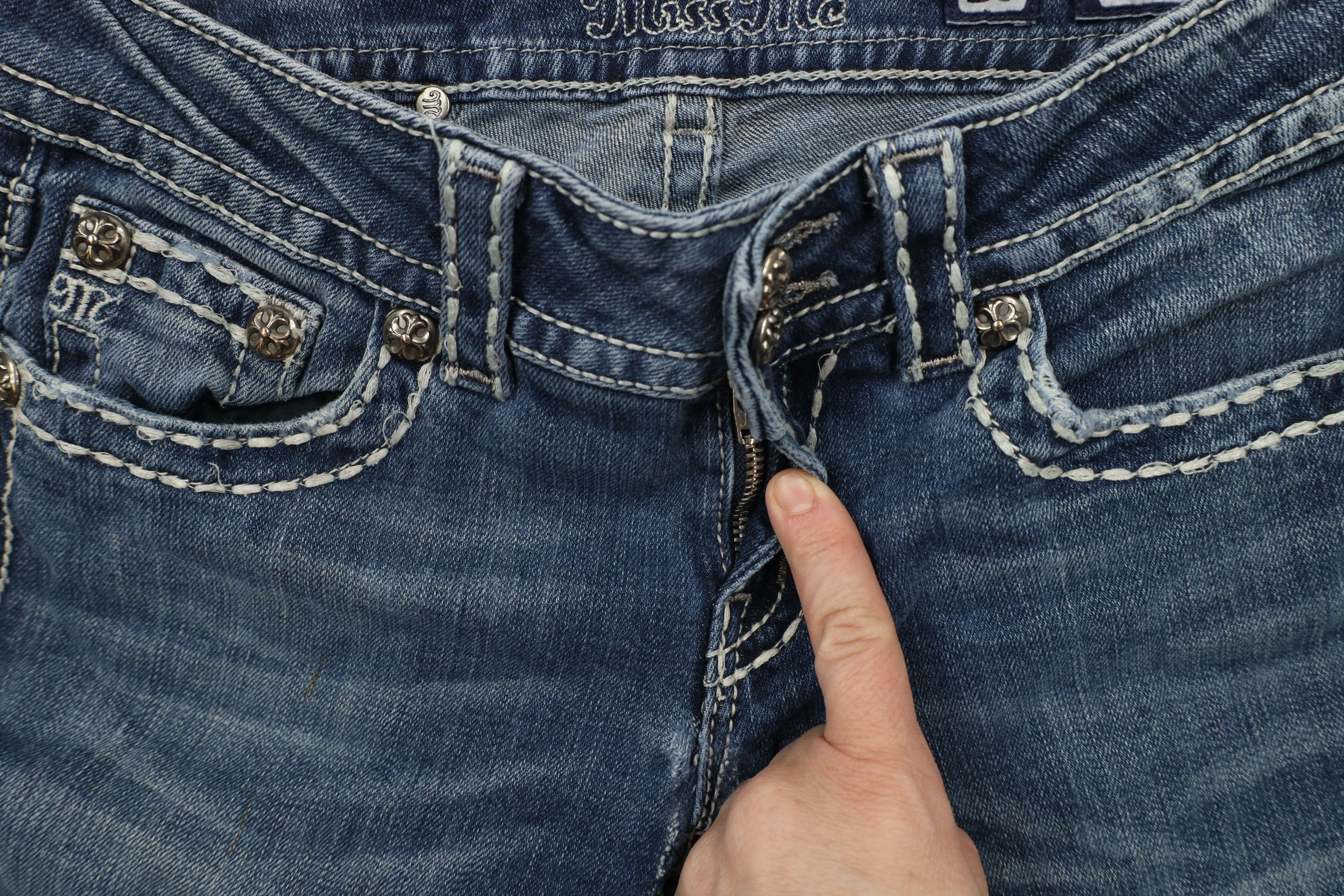 Miss Me × Vintage Miss Me Thick Stitch Jeweled Bootcut Denim Jeans Blue Size 28" / US 6 / IT 42 - 10 Thumbnail