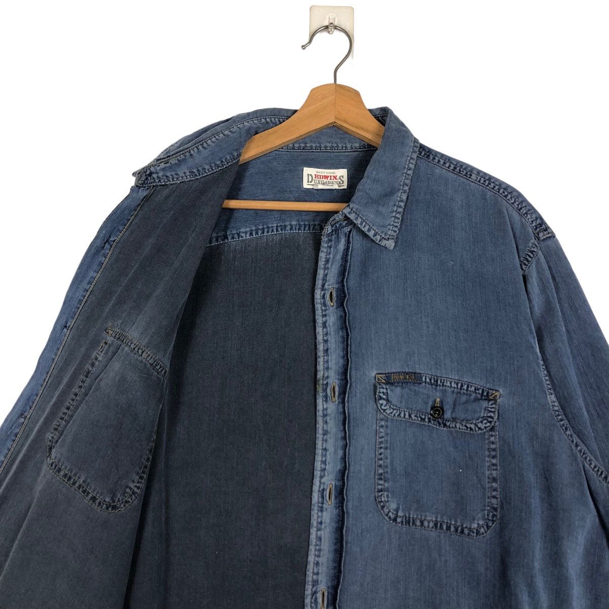 Japanese Brand 🔥90’s Vintage Chambrey Denim Jacket Edwin USA Size US XL / EU 56 / 4 - 10 Thumbnail