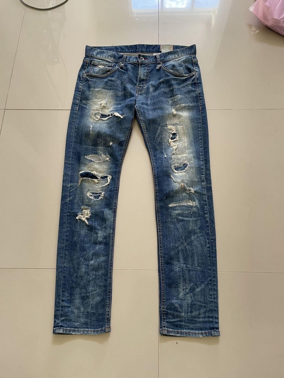 Japanese Brand 2000s Buckaroo Heavy Distressed Denim Ripped Jeans Wash LGB Size US 35 - 12 Thumbnail