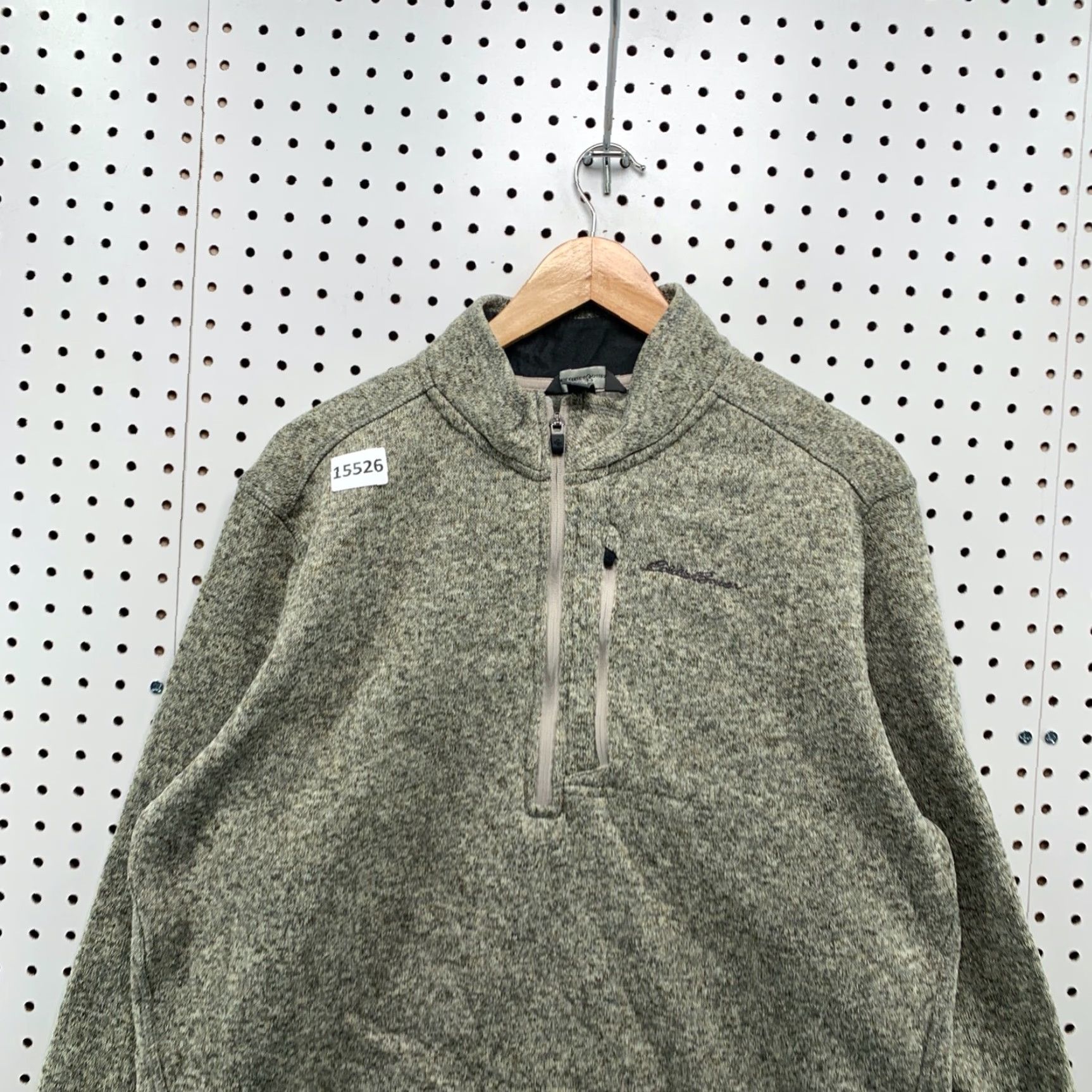 Eddie Bauer VINTAGE Eddie Bauer Sweater Shirt Women XL 1/4 Zip Fleece Pullover Gray Beige Pockets Womens Size XL / US 12-14 / IT 48-50 - 2 Thumbnail