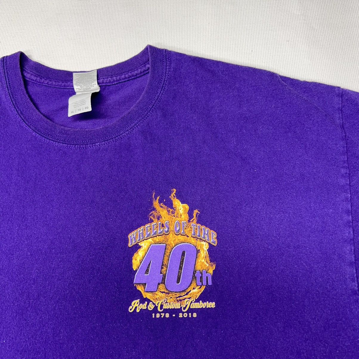 Gildan × Vintage VTG Car Tee Shirt Purple Hot Rod Classic Custom Auto Graphic Size US XL / EU 56 / 4 - 3 Thumbnail
