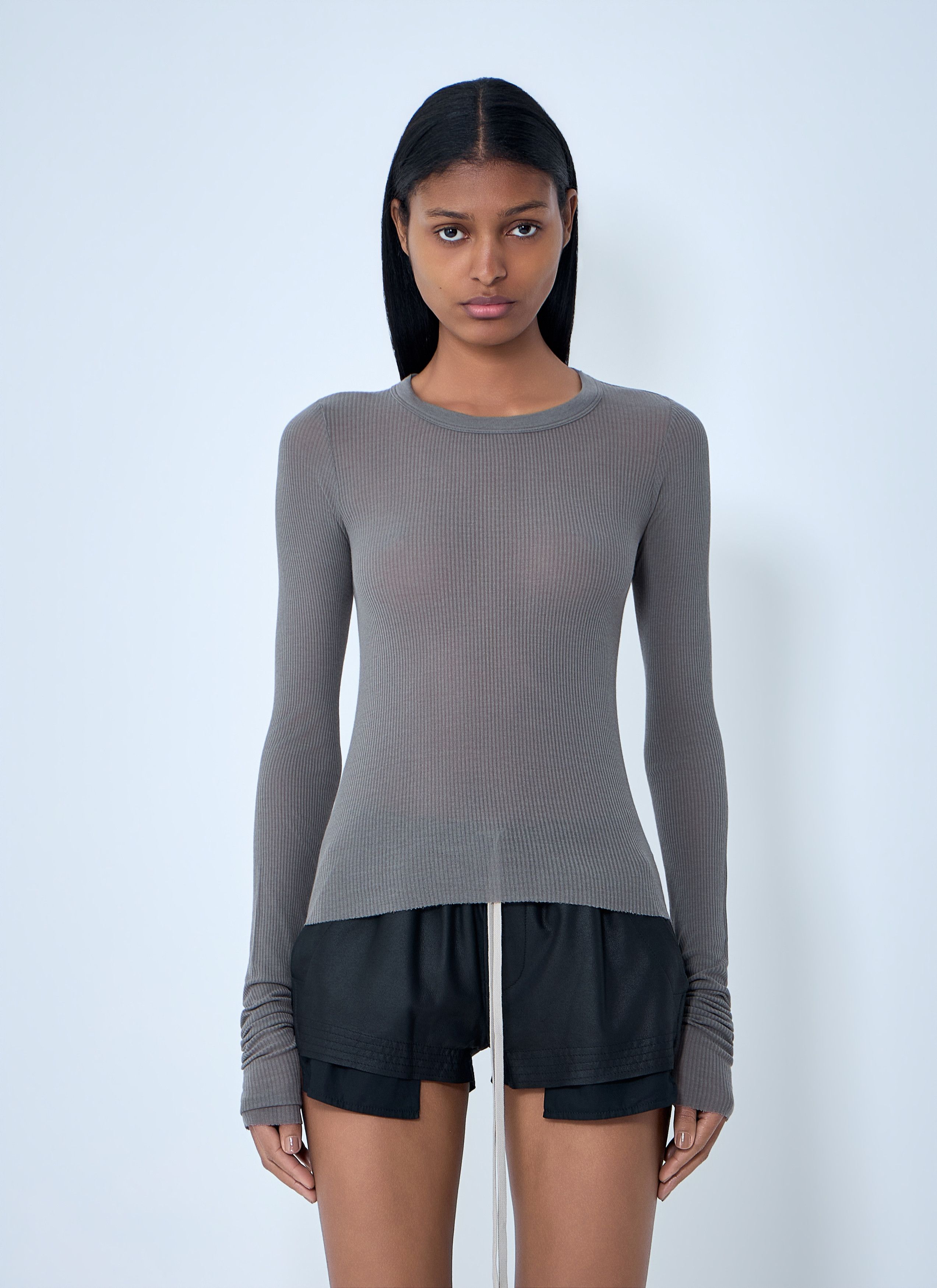 Rick Owens Ribbed Long Sleeve T-Shirt Size M / US 6-8 / IT 42-44 - 1 Thumbnail