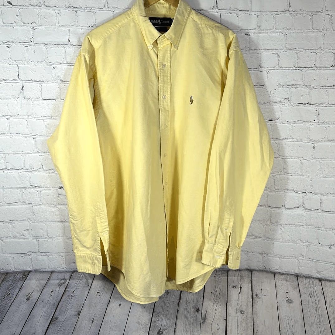 Polo Ralph Lauren Ralph Lauren Dress Shirt Pony Yarmouth Oxford Yellow Mens 16.5 35 Sz 16.5 Size 46R - 2 Thumbnail