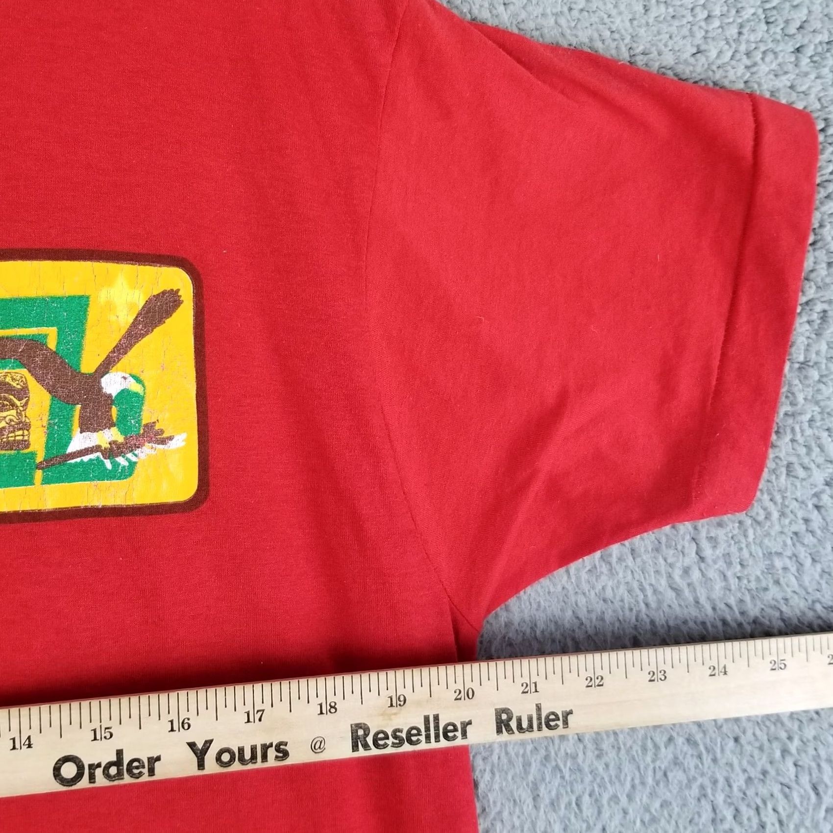 Vintage VINTAGE Boy Scout T Shirt Medium Actual 20X30 USA 1980s 80s Eagle Tiki Face Screen Stars Logo Cotton Blend Short Sleeve Crew Neck T-Shirt Mens Size US M / EU 48-50 / 2 - 6 Thumbnail
