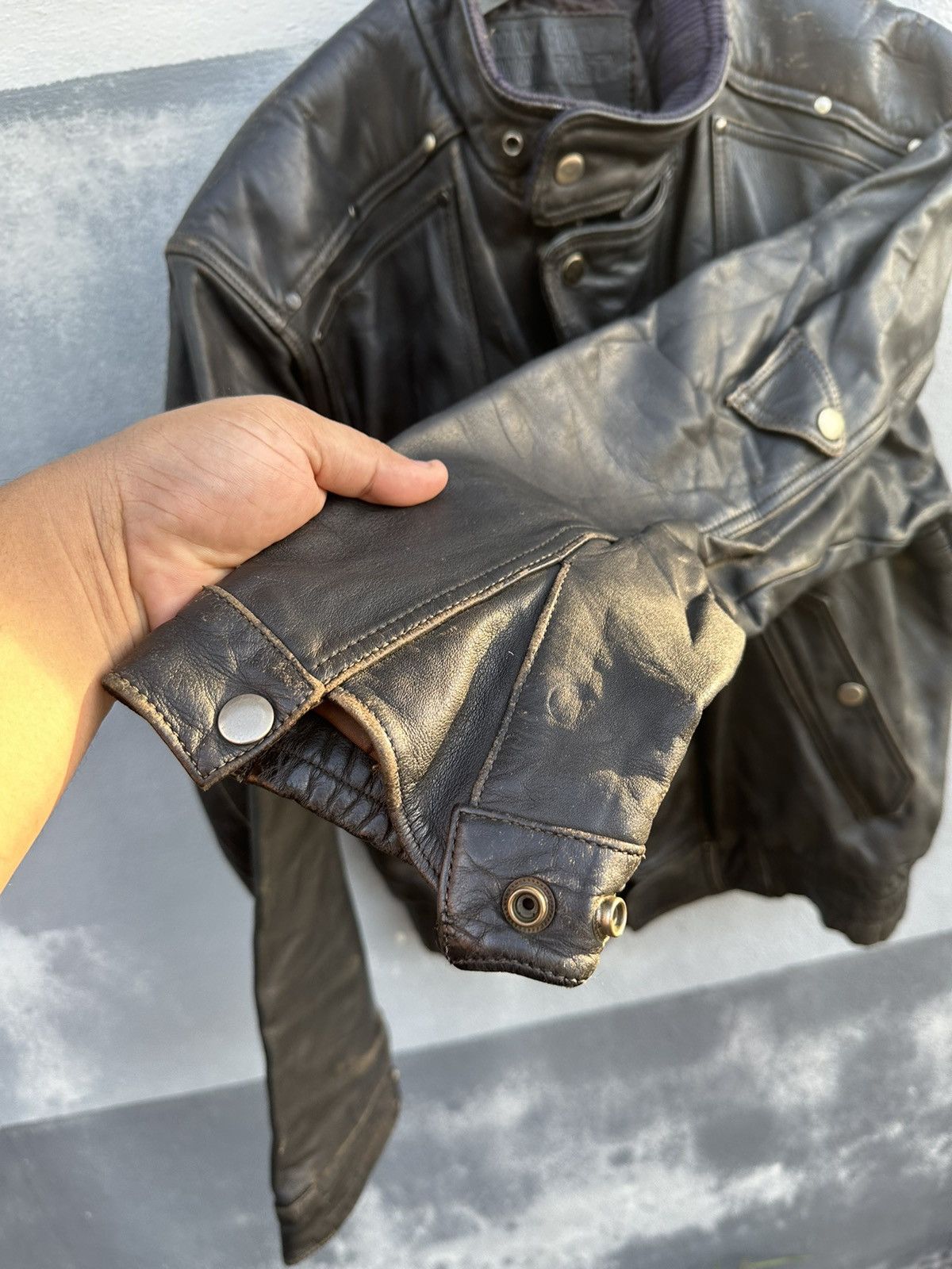 Vintage Max way racing leather jacket Size US L / EU 52-54 / 3 - 5 Thumbnail