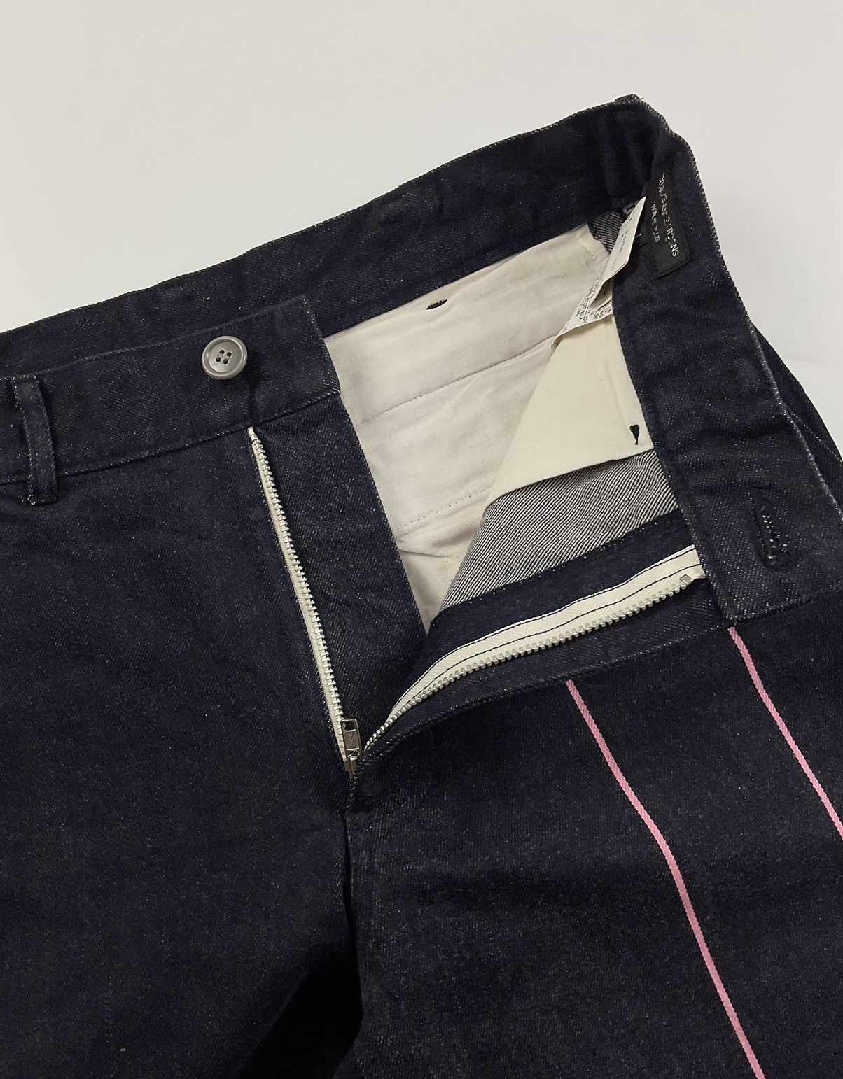 Comme des Garcons Homme Plus Comme des Garcons Homme Plus S/S'01 Pink Stripe Denim Size US 32 / EU 48 - 6 Thumbnail