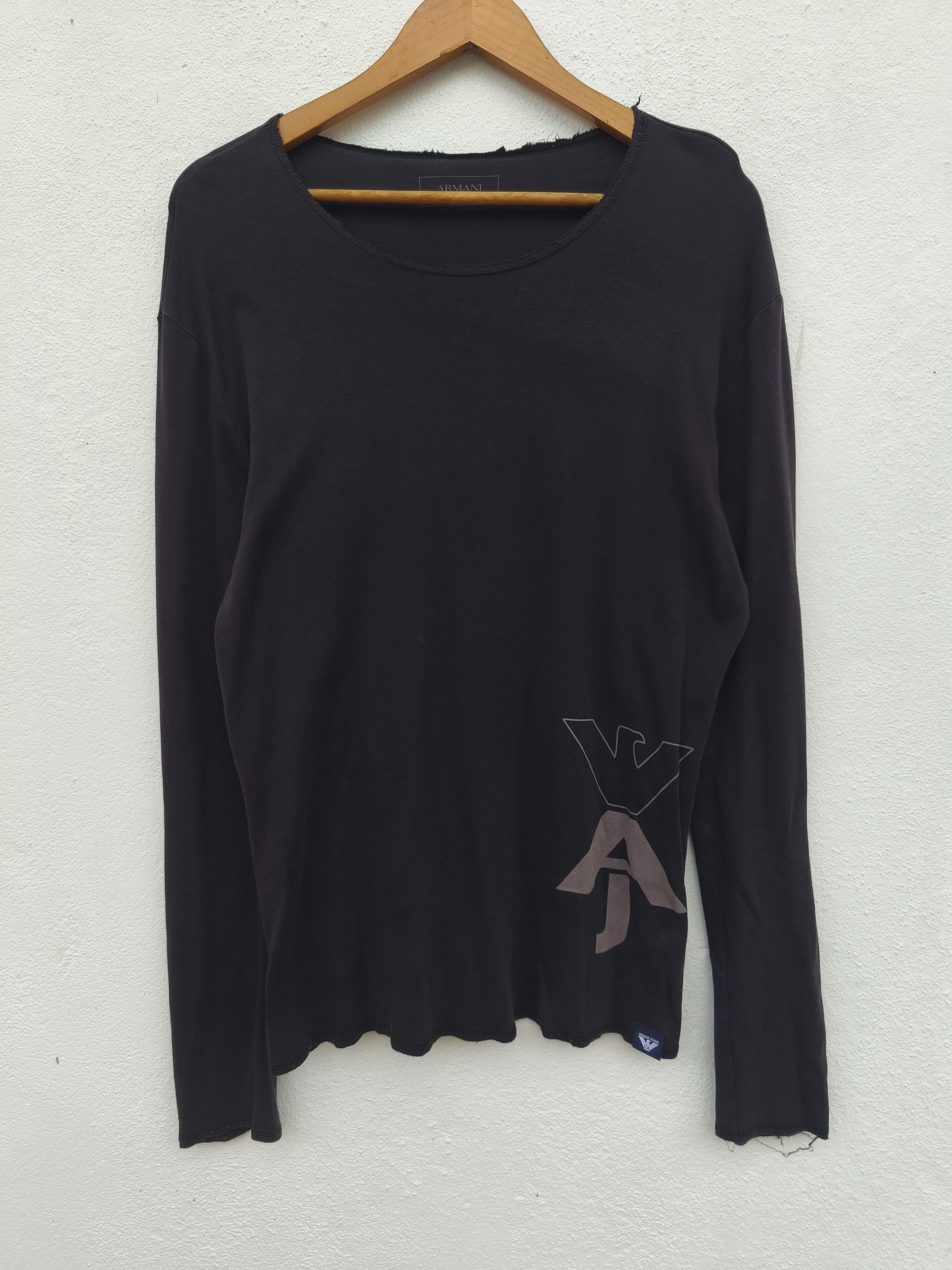 Armani Armani Jeans t shirt long sleeve distressed design luxury Size US M / EU 48-50 / 2 - 1 Thumbnail