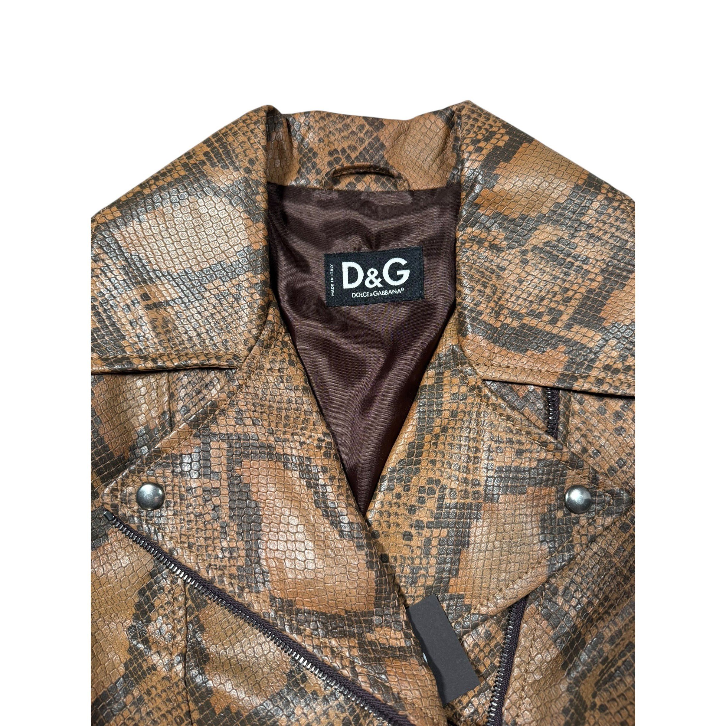 Dolce & Gabbana Dolce & Gabbana Python-Embossed Lambskin Jacket Size XS / US 0-2 / IT 36-38 - 3 Thumbnail
