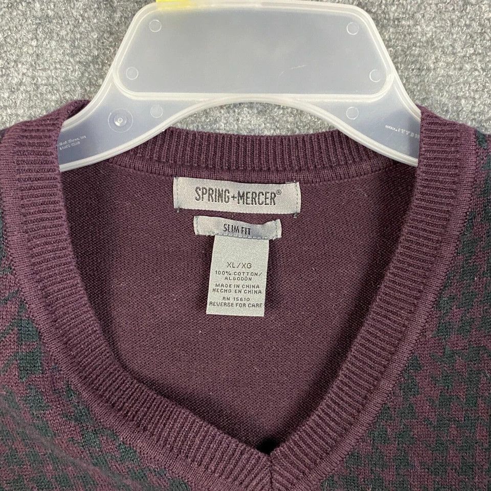Other Spring & Mercer Sweater Vest Men's XL Slim Fit Cotton Size US XL / EU 56 / 4 - 2 Thumbnail