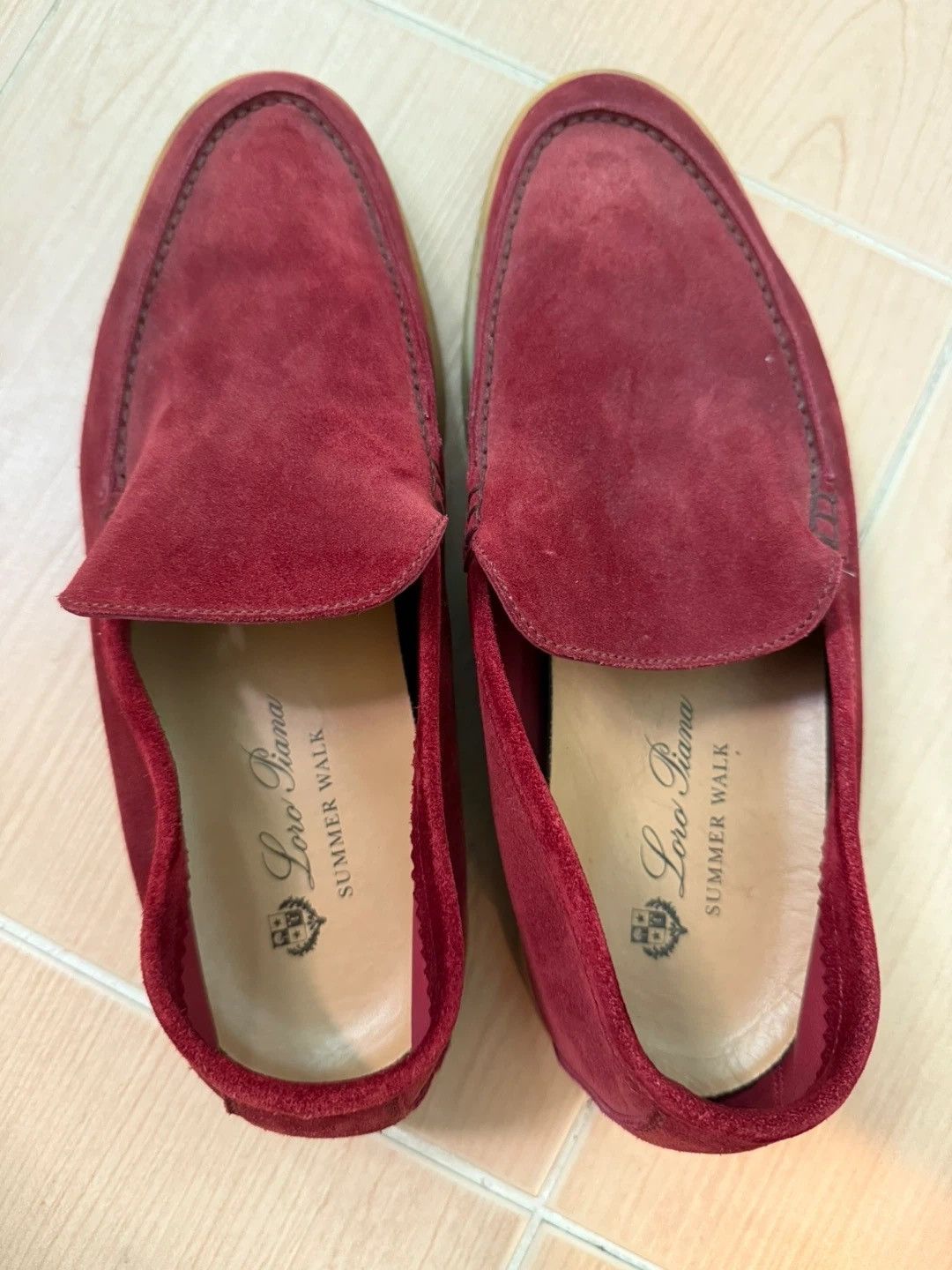 Loro Piana Loro Piana Summer Walk Suede Loafers / Red / IT 41 Size US 8 / EU 41 - 2 Thumbnail