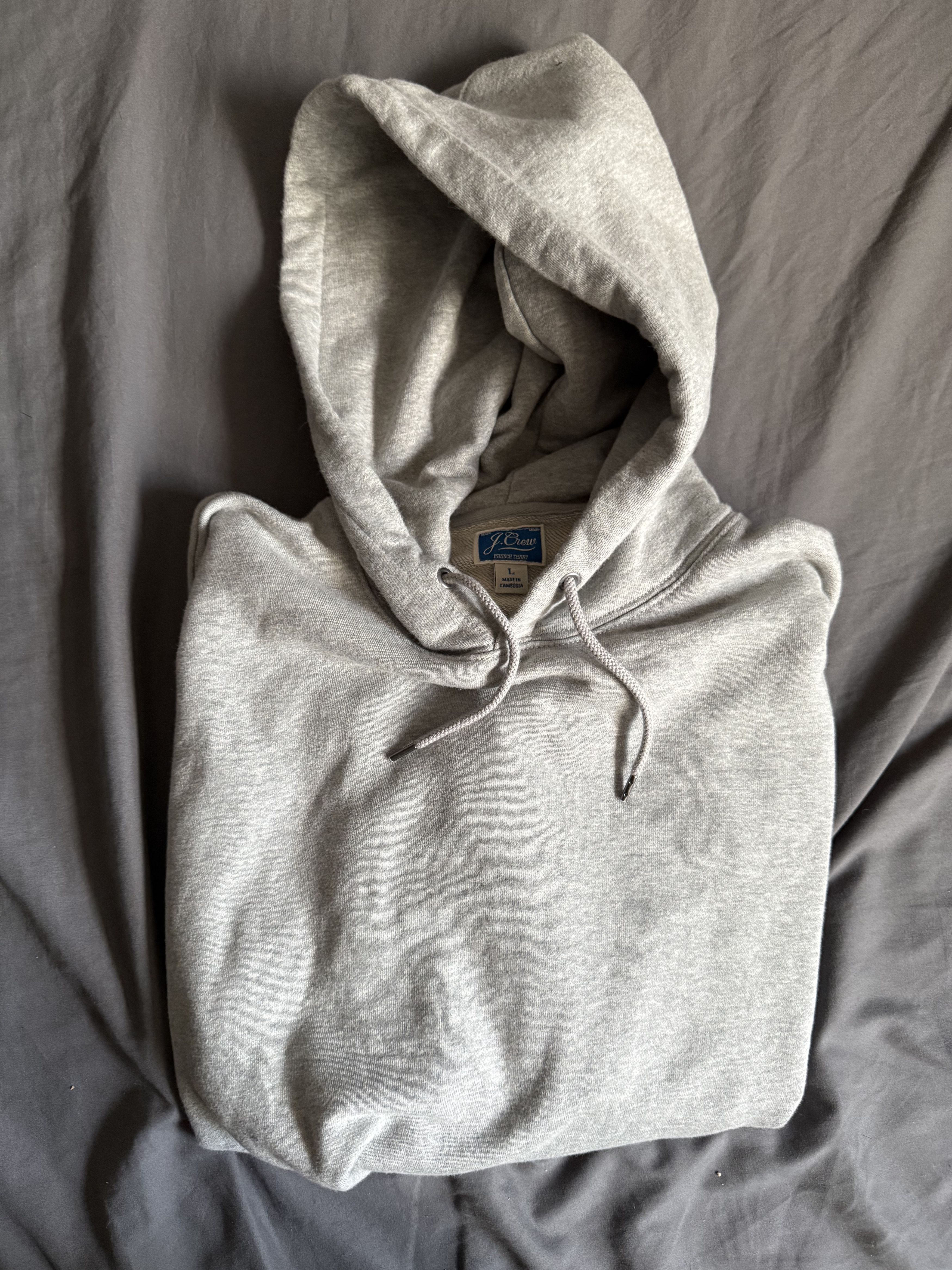 J.Crew J. Crew Garment Dyed French Terry Hoodie Sweatshirt GREY Size US L / EU 52-54 / 3 - 1 Thumbnail